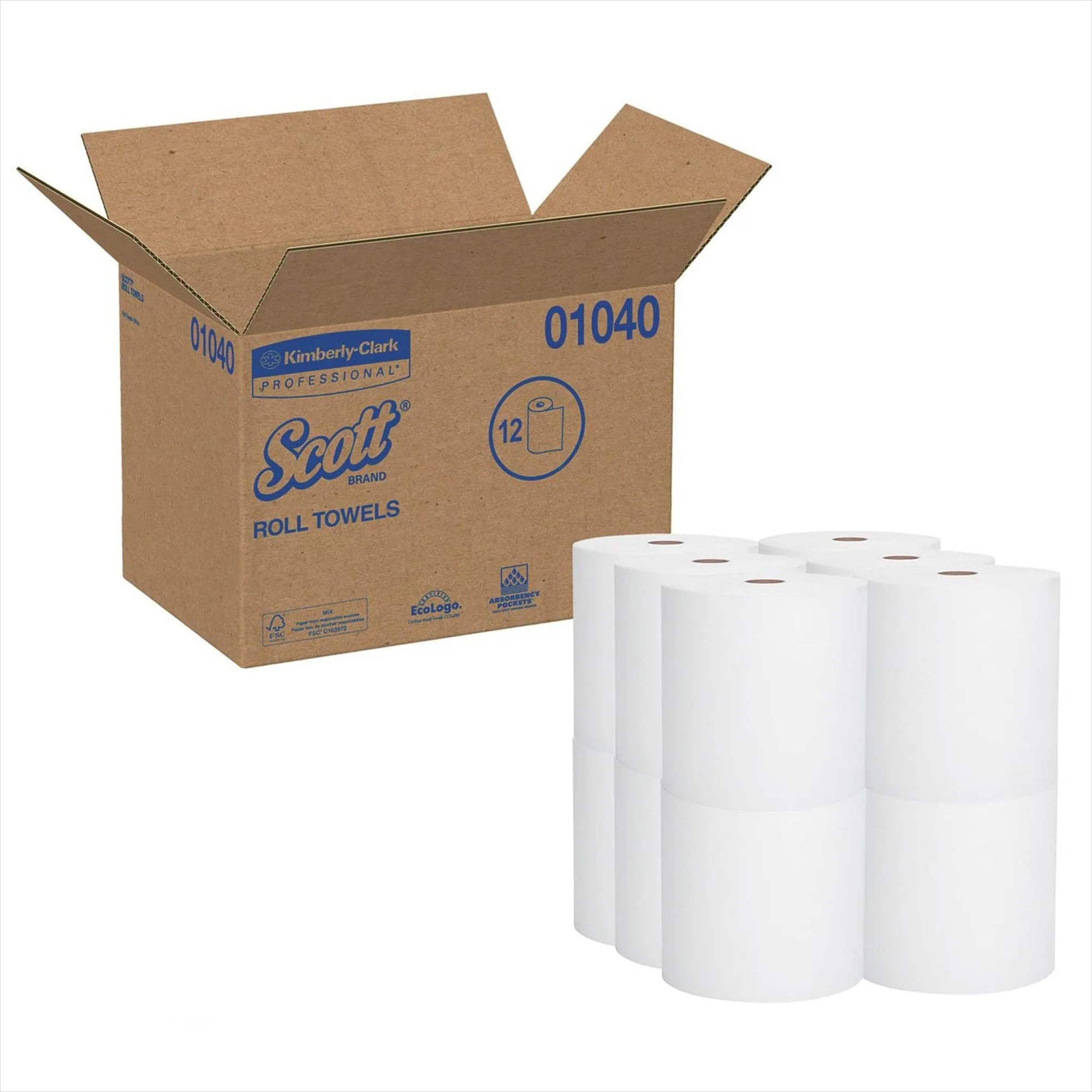 Kimberly Clark Scott Paper Towel, Hardwound Roll, 8" x 800' (12/CS)