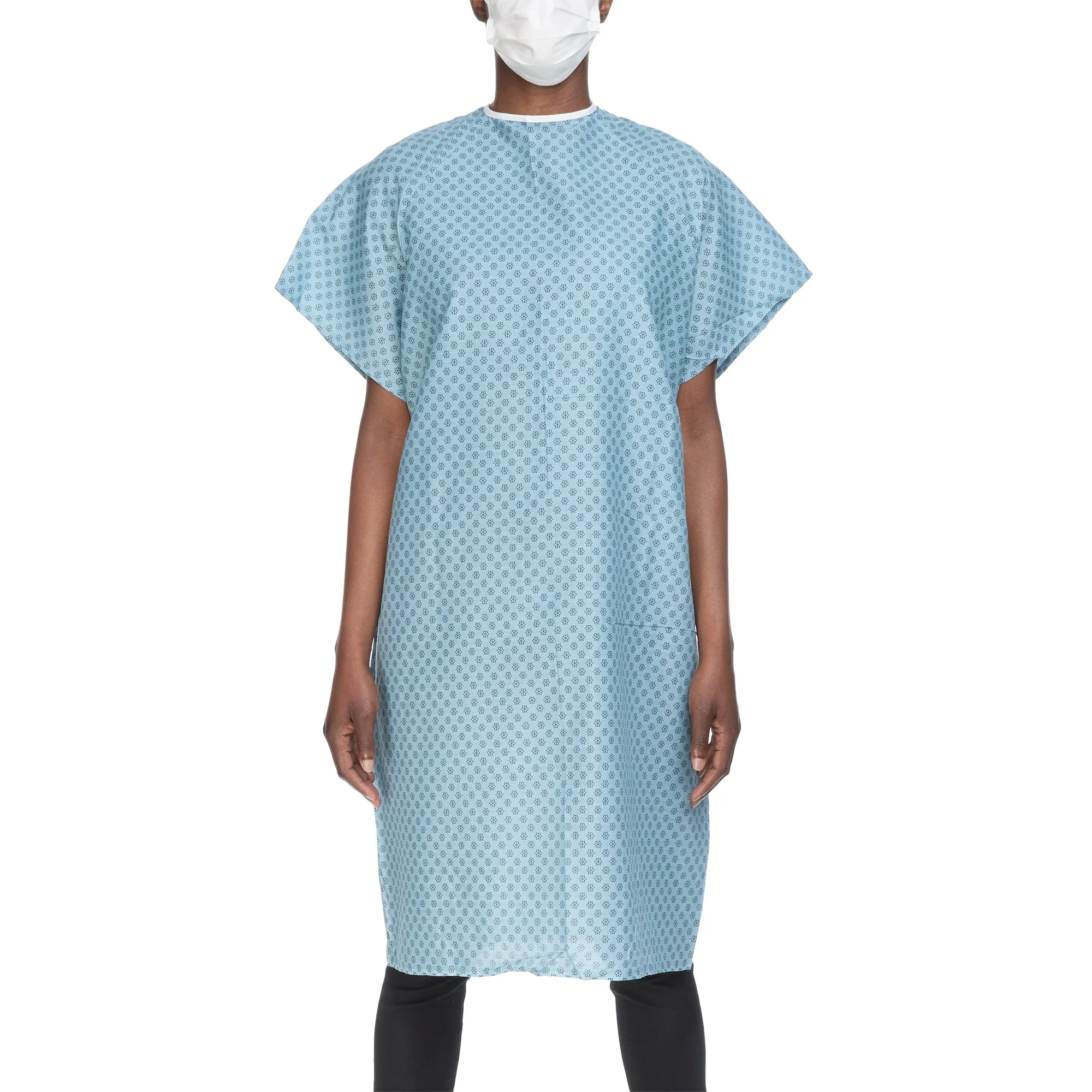 Lew Jan Textile Reusable Patient Exam Gown, One Size Fits Most, Blue (12/DZ)