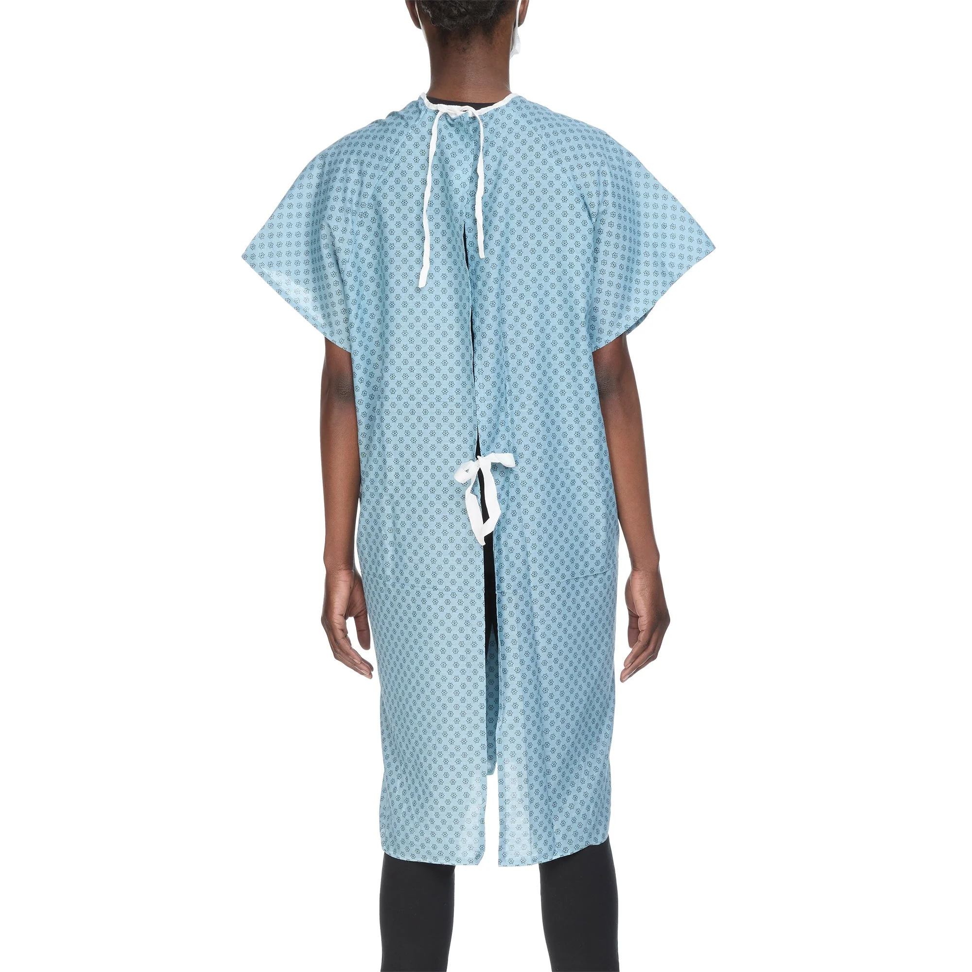 Lew Jan Textile Reusable Patient Exam Gown, One Size Fits Most, Blue (12/DZ) - Image 2