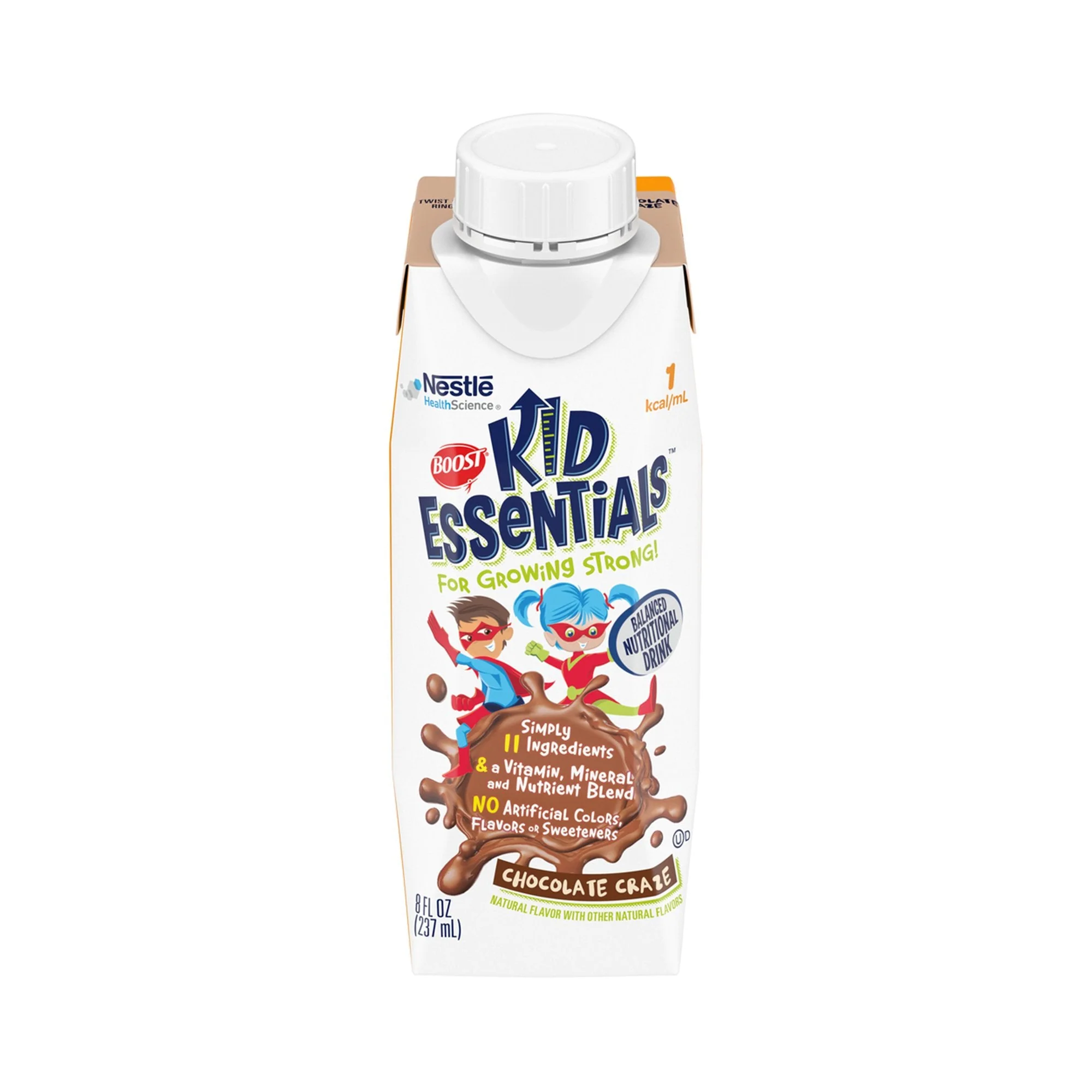 Nestle Healthcare Nutrition Boost Kid Essentials Balanced Nutritional Drink, Chocolate, 8-ounce Carton (24/CS)