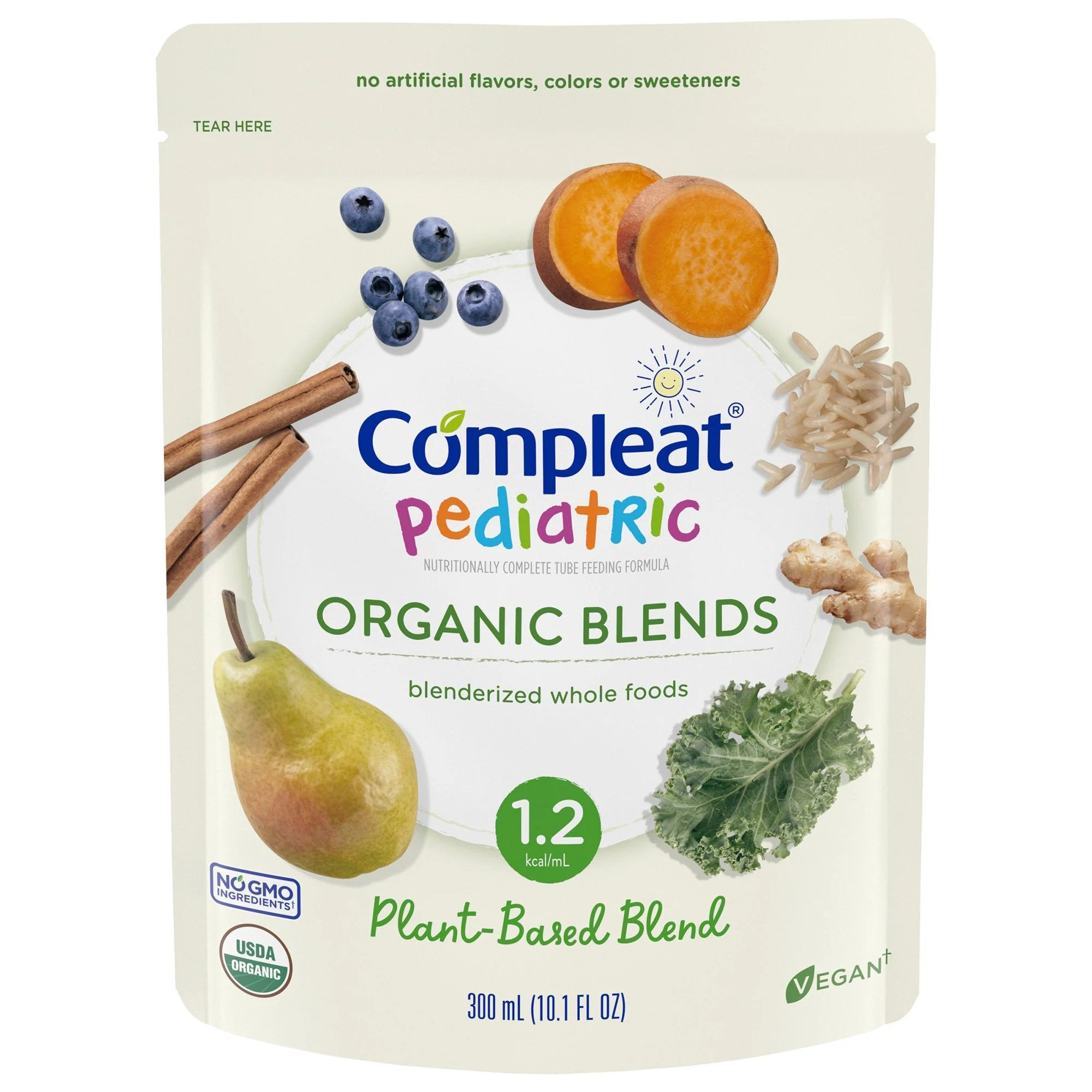 Nestle Healthcare Nutrition Pediatric Oral Supplement Compleat Pediatric Organic Blends Plant Blend Flavor 10.1 oz. Pouch Liquid Organic (24/CS)
