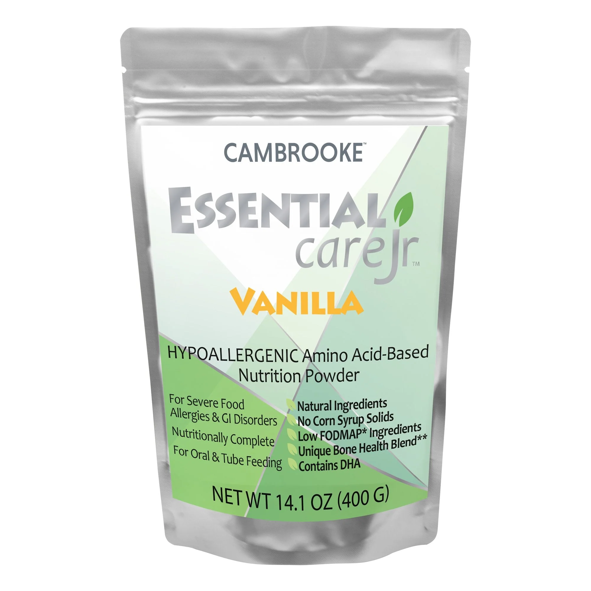 Cambrooke Therapeutics Essential Care Jr Amino Acid–Based Nutrition Powder, Vanilla, 14.1-ounce pouch (6/CS)
