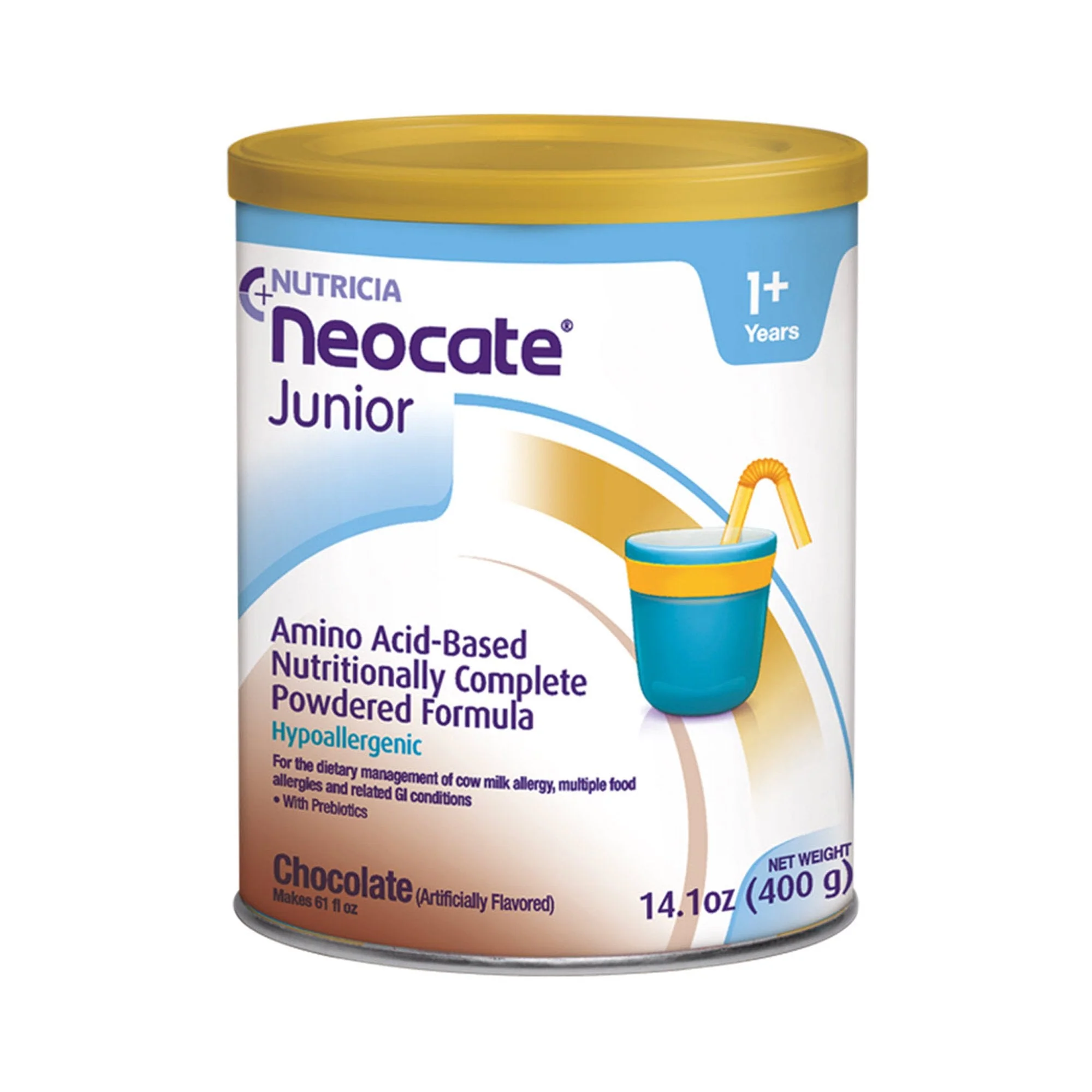 Nutricia North America Neocate Junior Amino Acid–Based Powdered Formula, Chocolate, 14.1-ounce Can (4/CS)