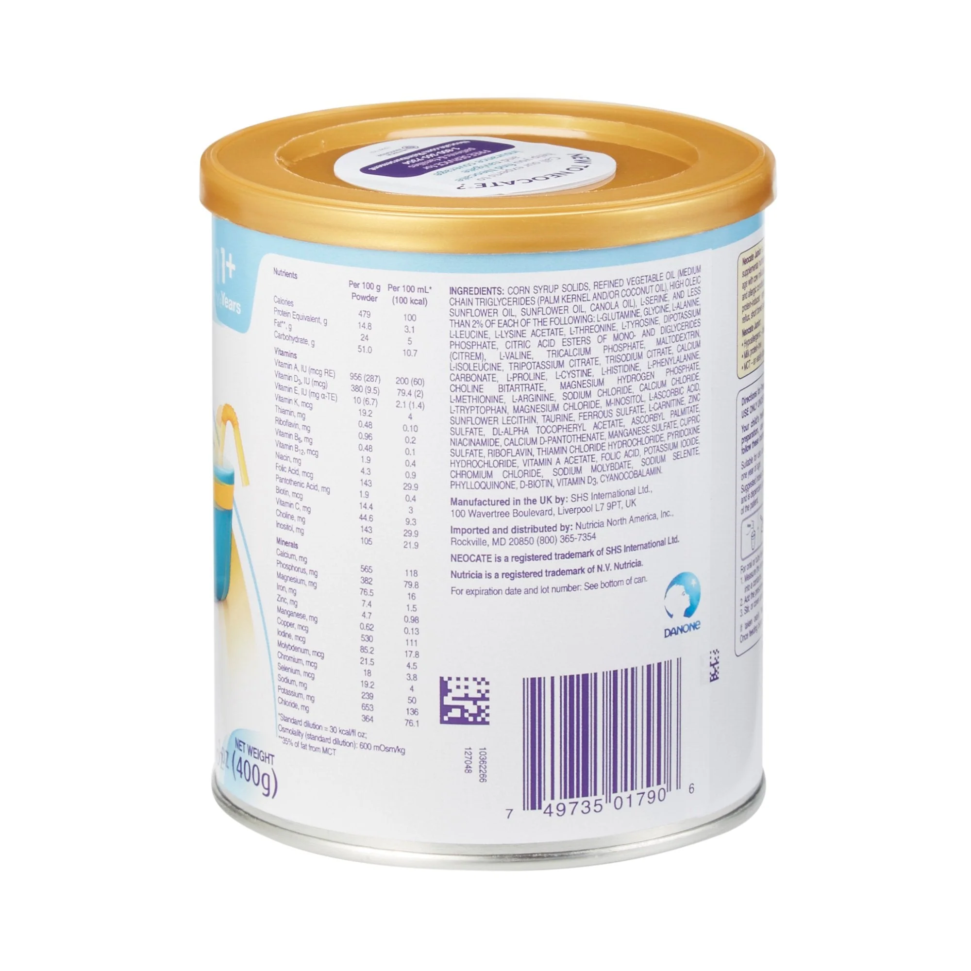 Nutricia North America Neocate Junior Amino Acid–Based Powdered Formula, 14.1-ounce can (4/CS) - Image 2