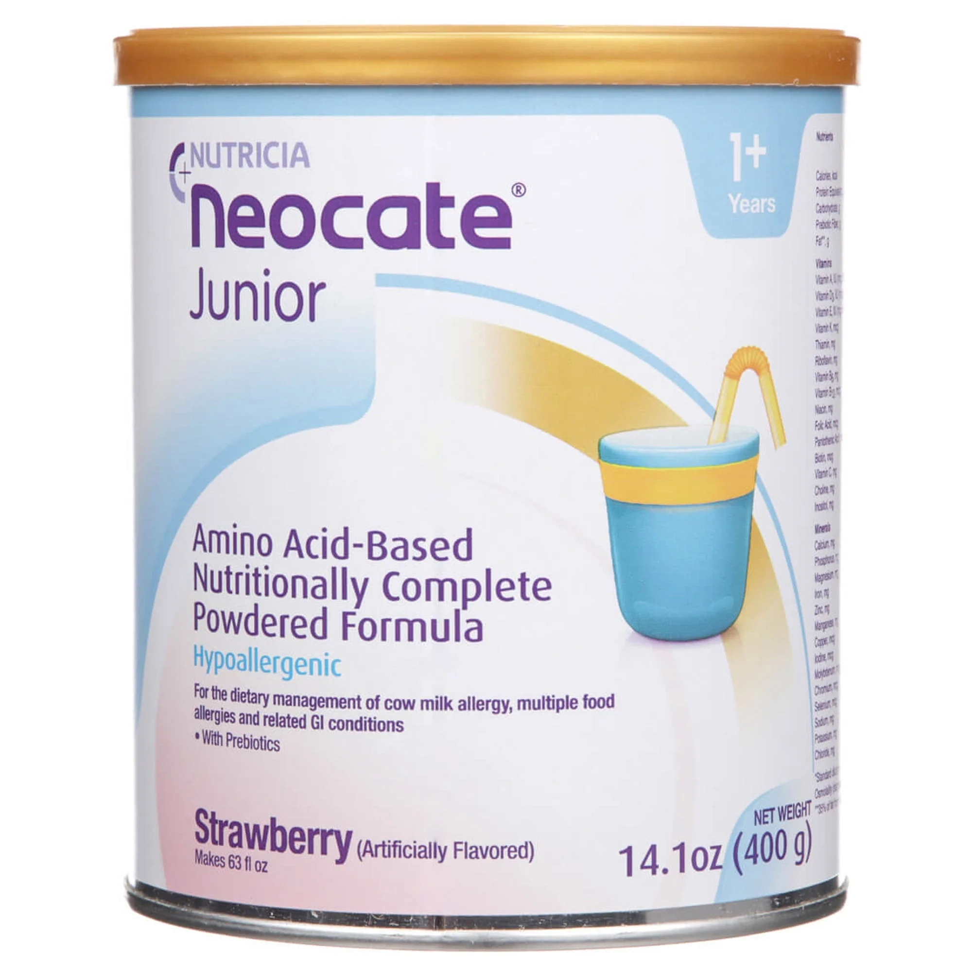 Nutricia North America Neocate Junior with Prebiotics Amino Acid–Based Powdered Formula, Strawberry (4/CS)