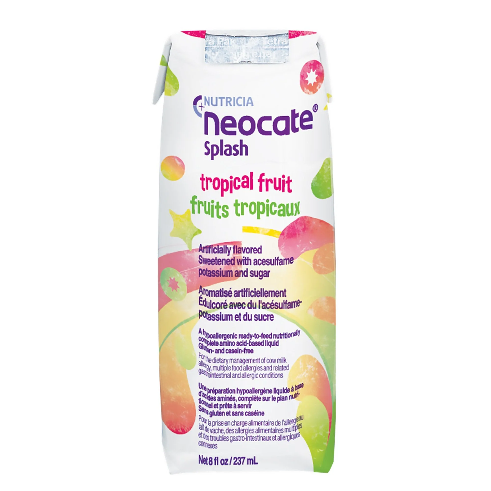Nutricia North America Neocate Splash Amino Acid–based Liquid, Tropical Fruit, 8-oz carton (27/CS)