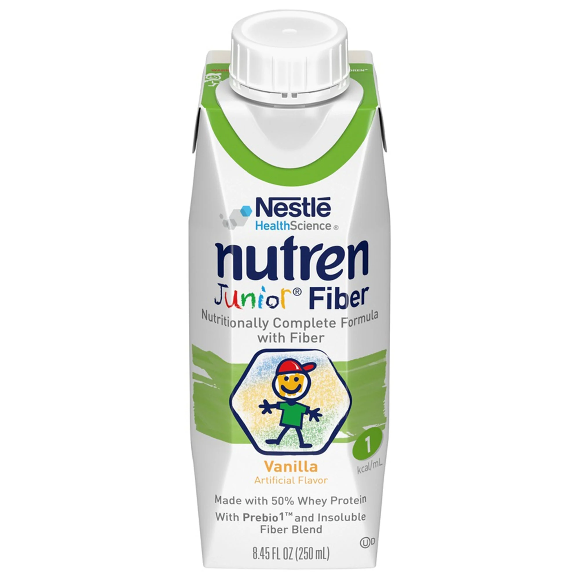 Nestle Healthcare Nutrition Nutren Junior Nutritionally Complete Formula with Fiber, Vanilla, 8.45-ounce (24/CS)