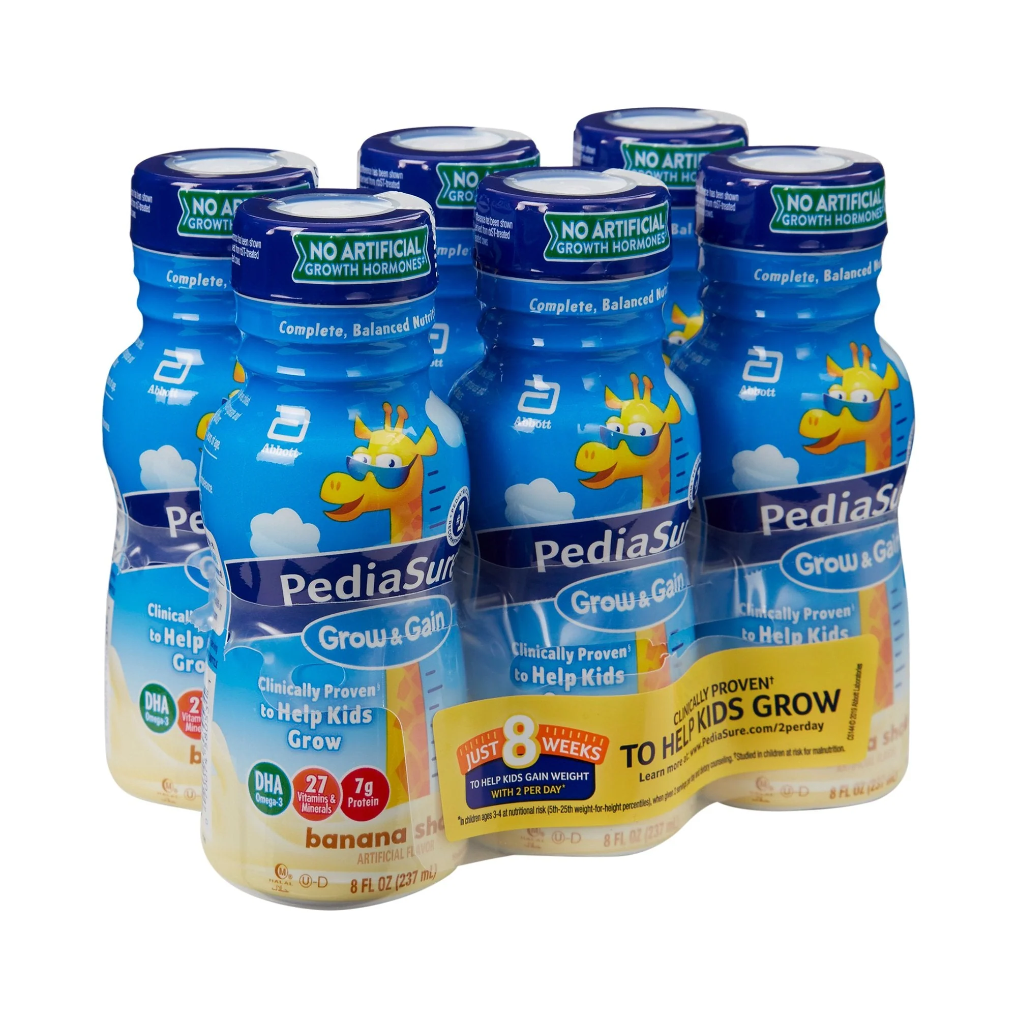 Abbott Nutrition PediaSure Grow & Gain Banana Shake, 8-ounce bottle (24/CS) - Image 4
