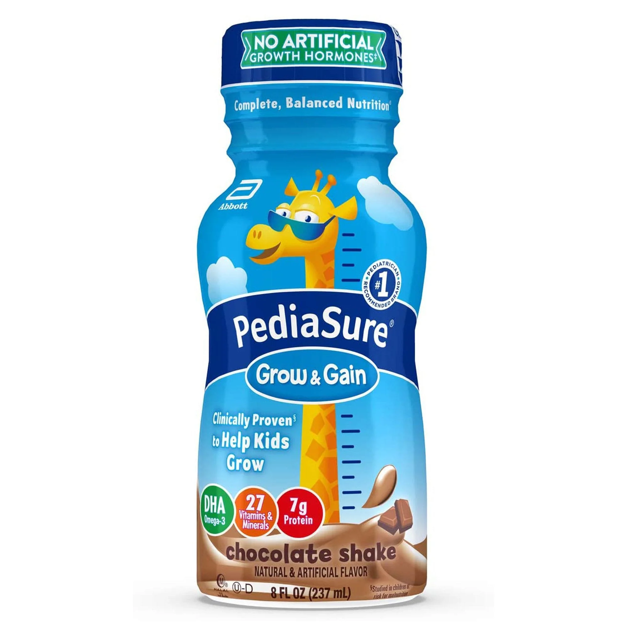 Abbott Nutrition PediaSure Grow & Gain Chocolate Shake, 8-ounce bottle (24/CS)