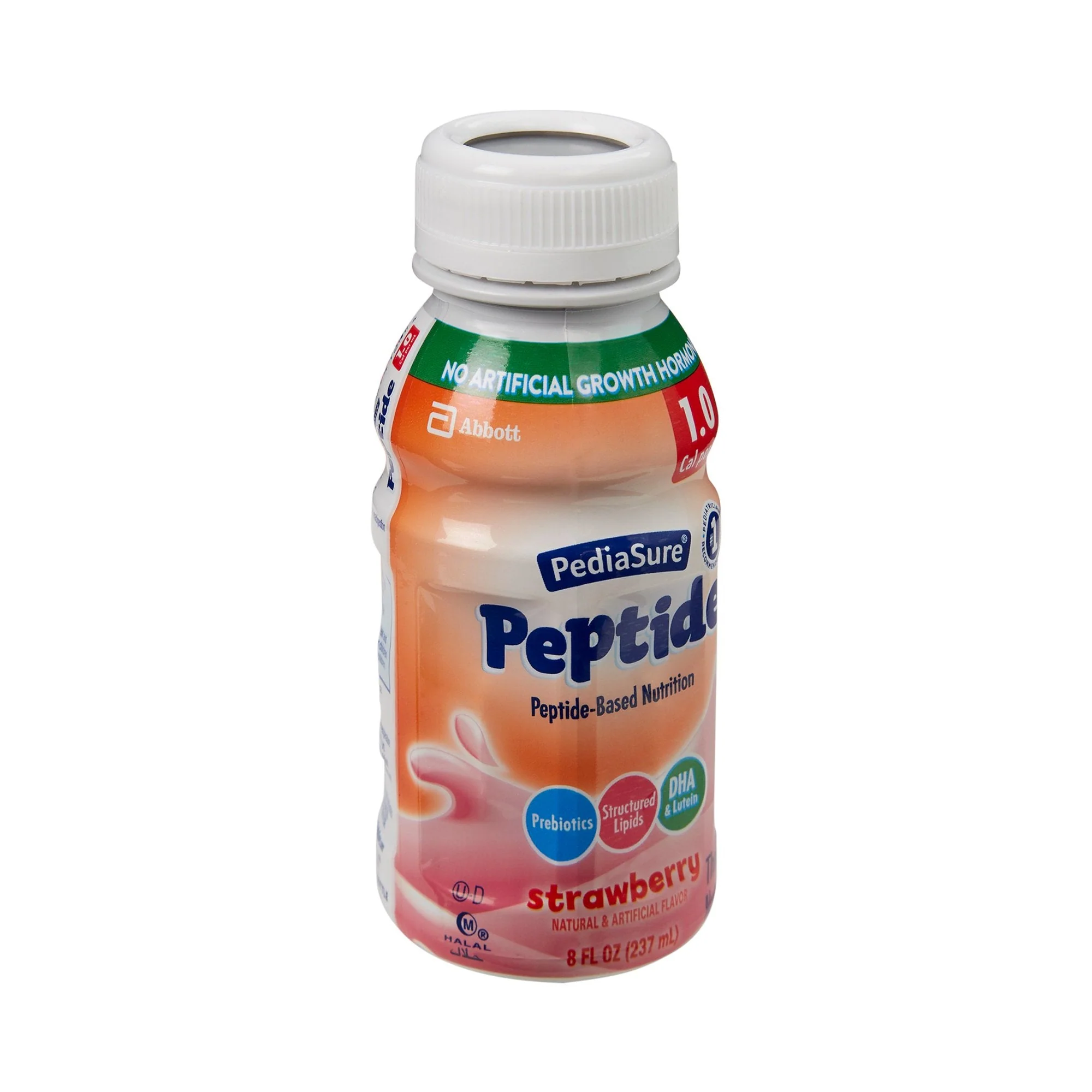 Abbott Nutrition PediaSure Peptide 1.0 Cal Peptide-Based Nutrition, Strawberry, 8-ounce Bottle (24/CS) - Image 2