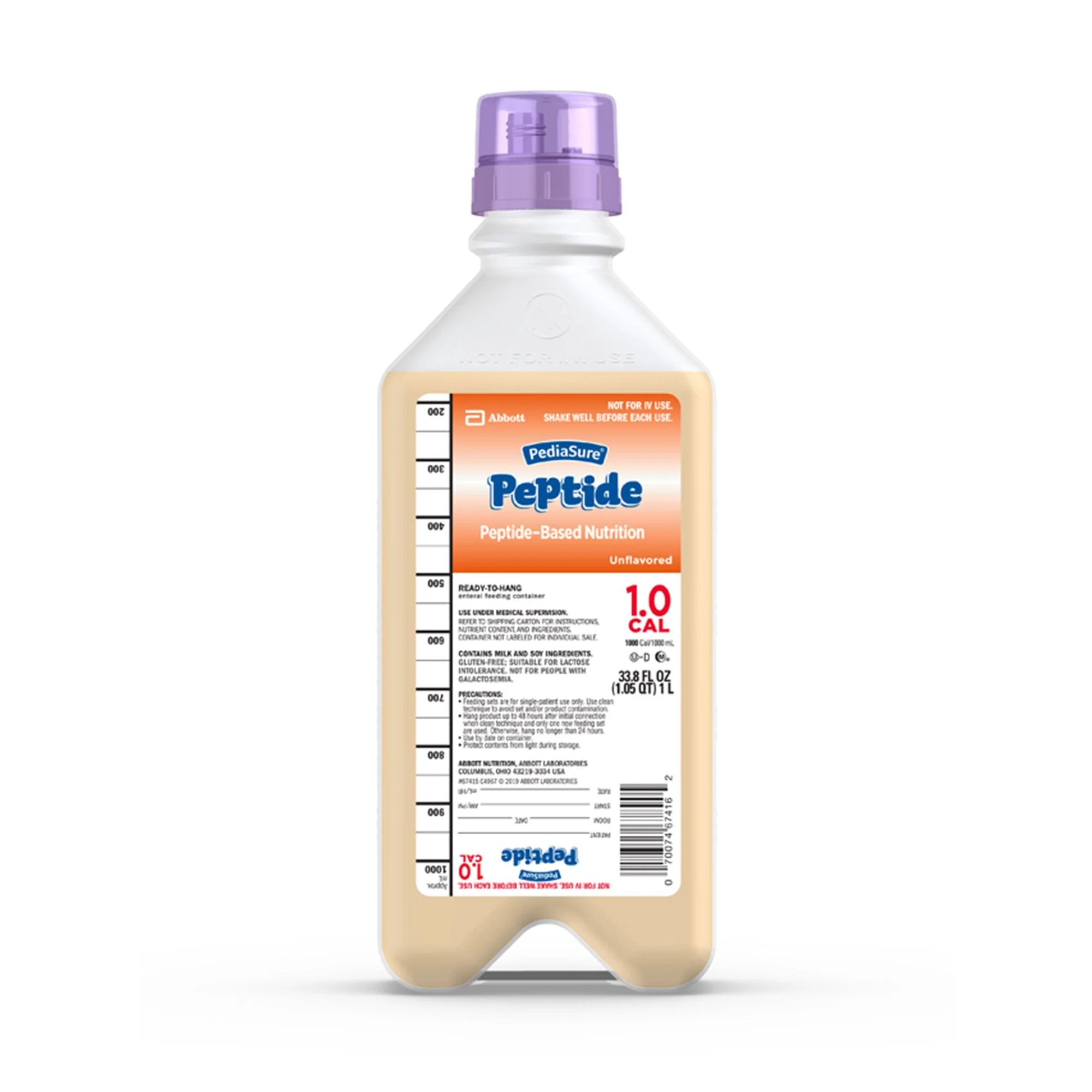 Abbott Nutrition PediaSure Peptide 1.0 Cal Peptide-Base Nutrition, 33.8-ounce Bottle (8/CS)