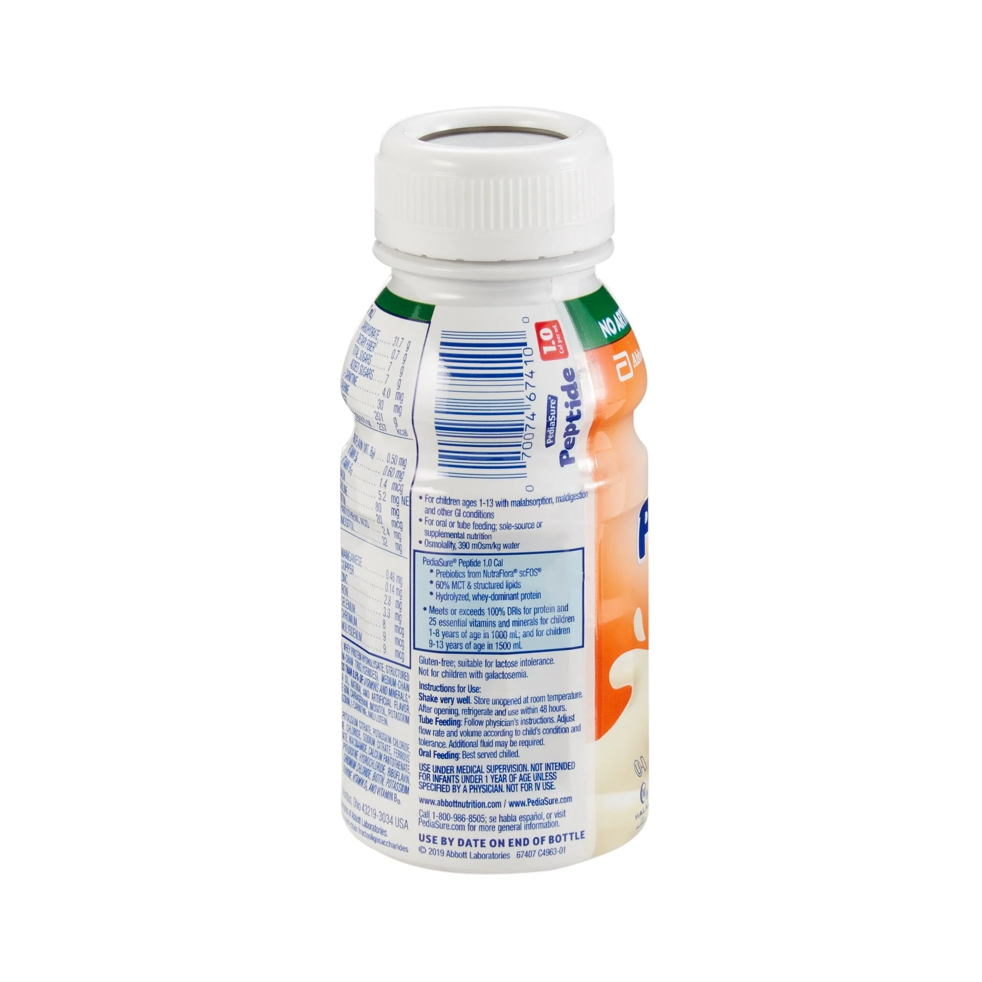 Abbott Nutrition PediaSure Peptide 1.0 Cal Peptide-Based Nutrition, Vanilla, 8-ounce bottle (24/CS) - Image 2