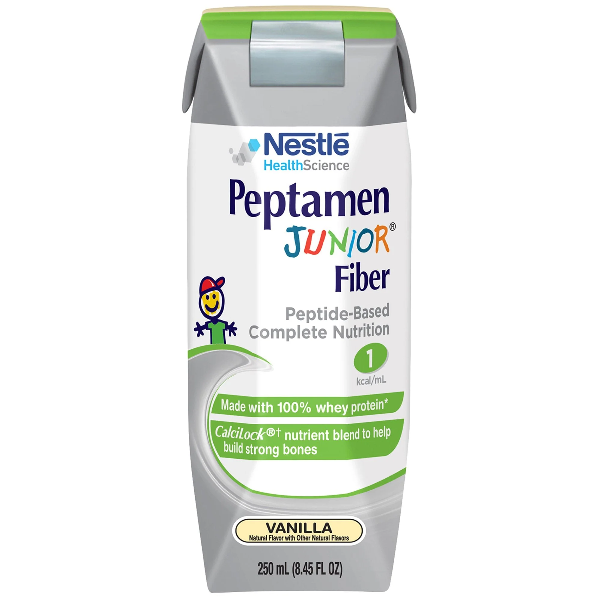 Nestle Healthcare Nutrition Peptamen Junior Fiber Peptide-Based Complete Nutrition, Vanilla, 8.45-oz. (24/CS)