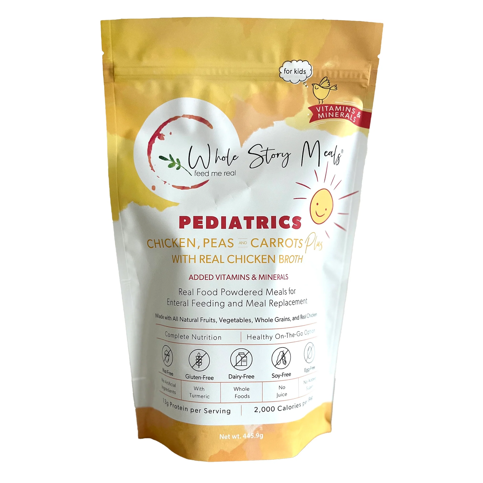 Whole Story Meals Pediatric Oral Supplement Whole Story Meals Chicken / Peas / Carrots 16 oz. Pouch Powder Protein (30/CS)