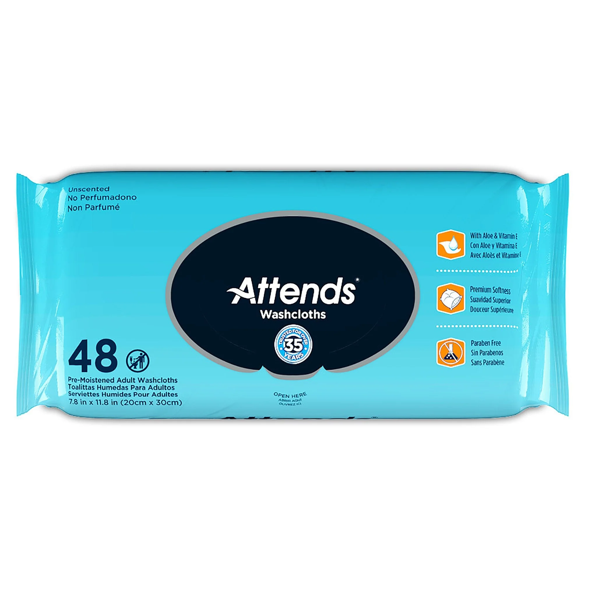 Attends Healthcare Products Attends Unscented Personal Cleansing Wipe (576/CS)