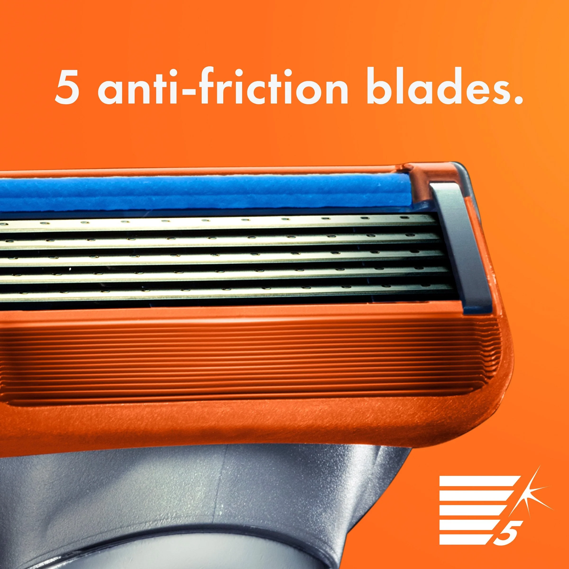 Procter & Gamble Personal Razor with Lubricating Strip Gillette Fusion5 Double Edge 5 Blade NonSterile Reusable - Image 2
