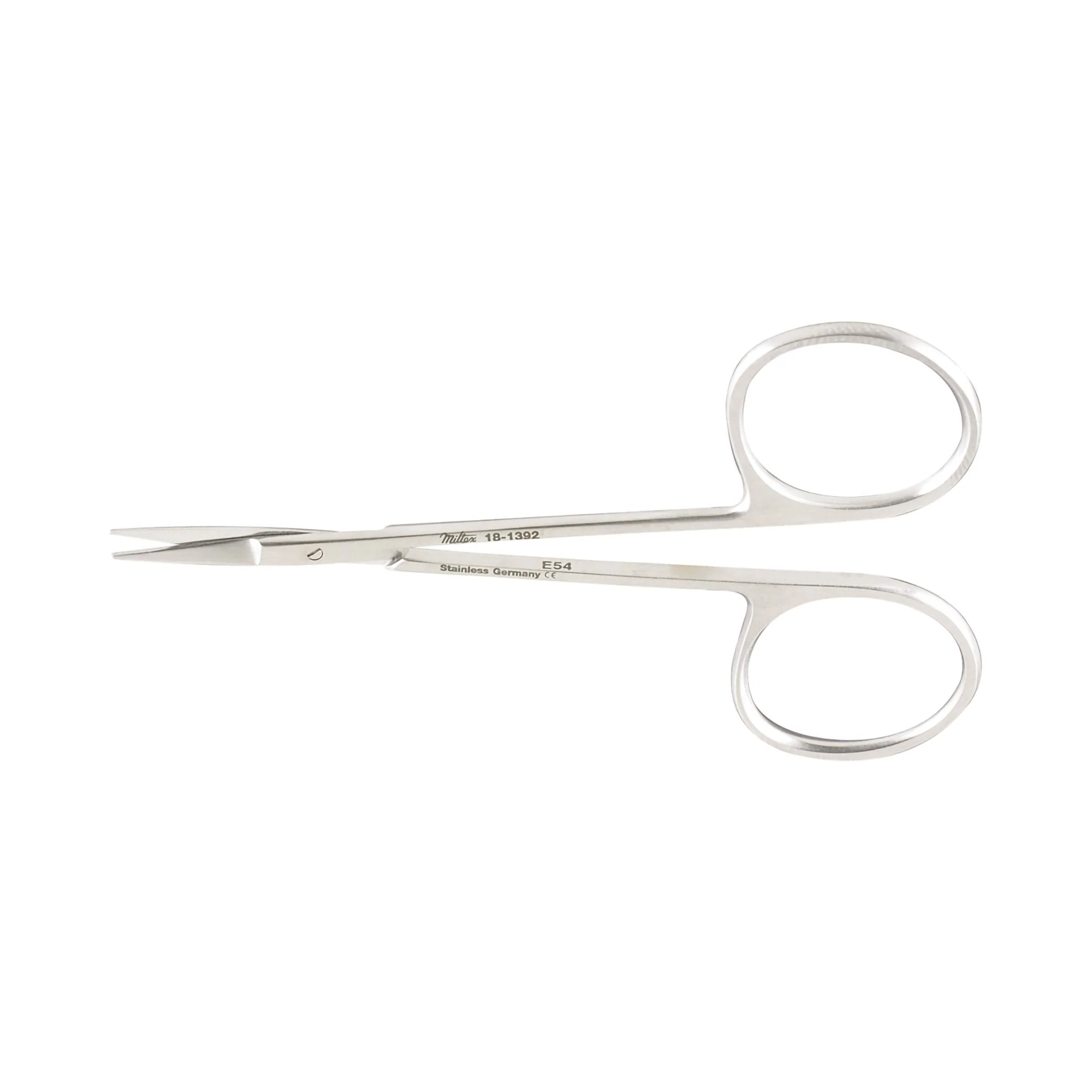 Integra Lifesciences Iris Scissors Miltex 4 Inch Length OR / Surgical Grade German Stainless Steel NonSterile Finger Ring Handle Curved Sharp Tip / Sharp Tip