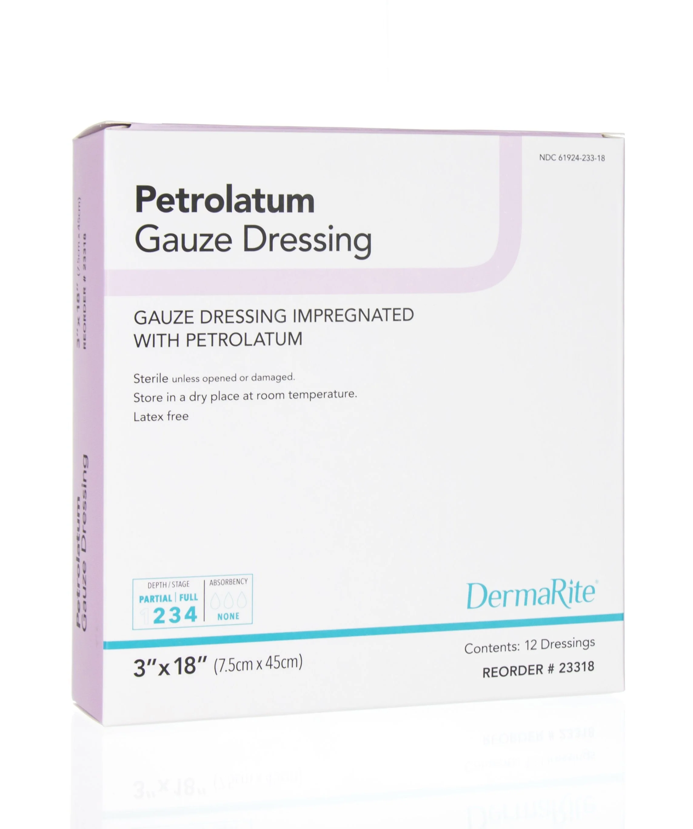 Sion Brands LLC DermaRite Petrolatum Impregnated Dressing, 3 x 18 Inch (12/BX)