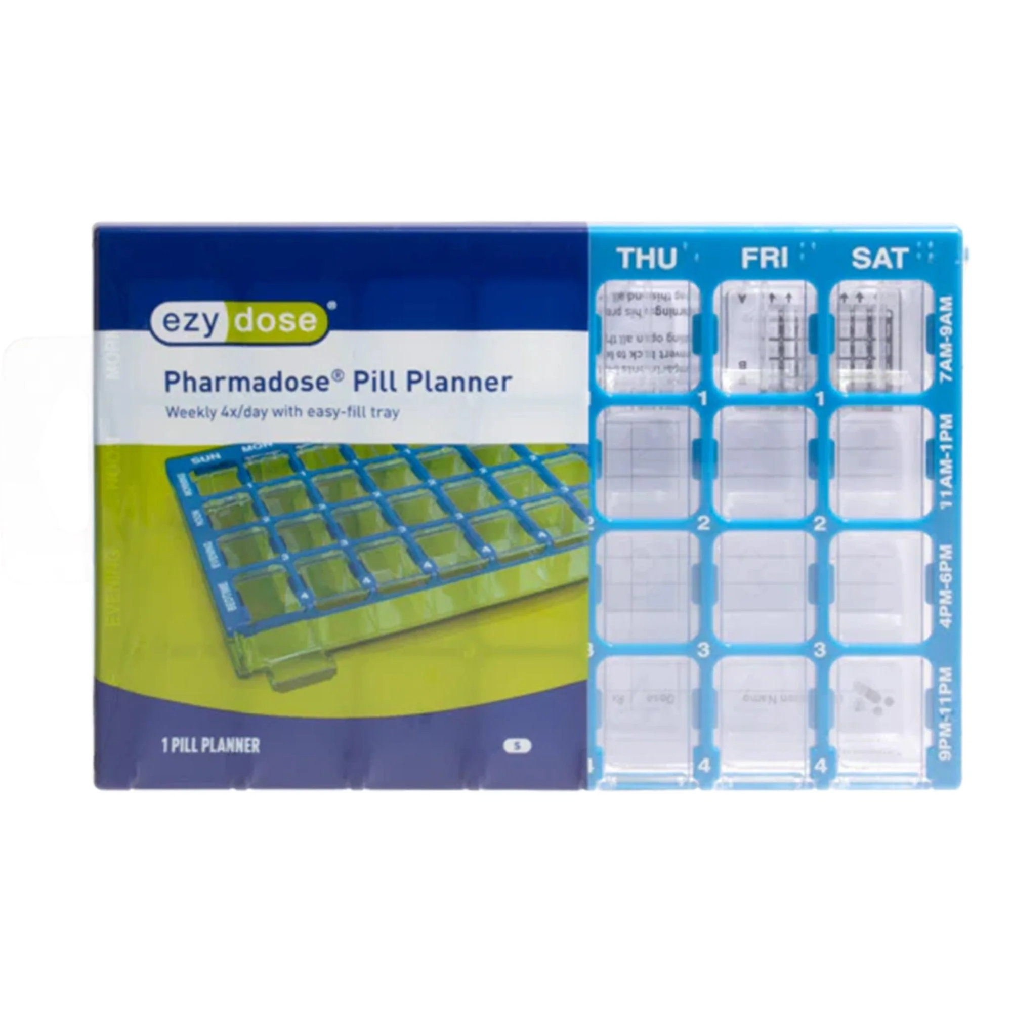 Apothecary Products Pharmadose Locking Pill Planner 7-Day, Four Times a Day Pill Organizer (6/CT)