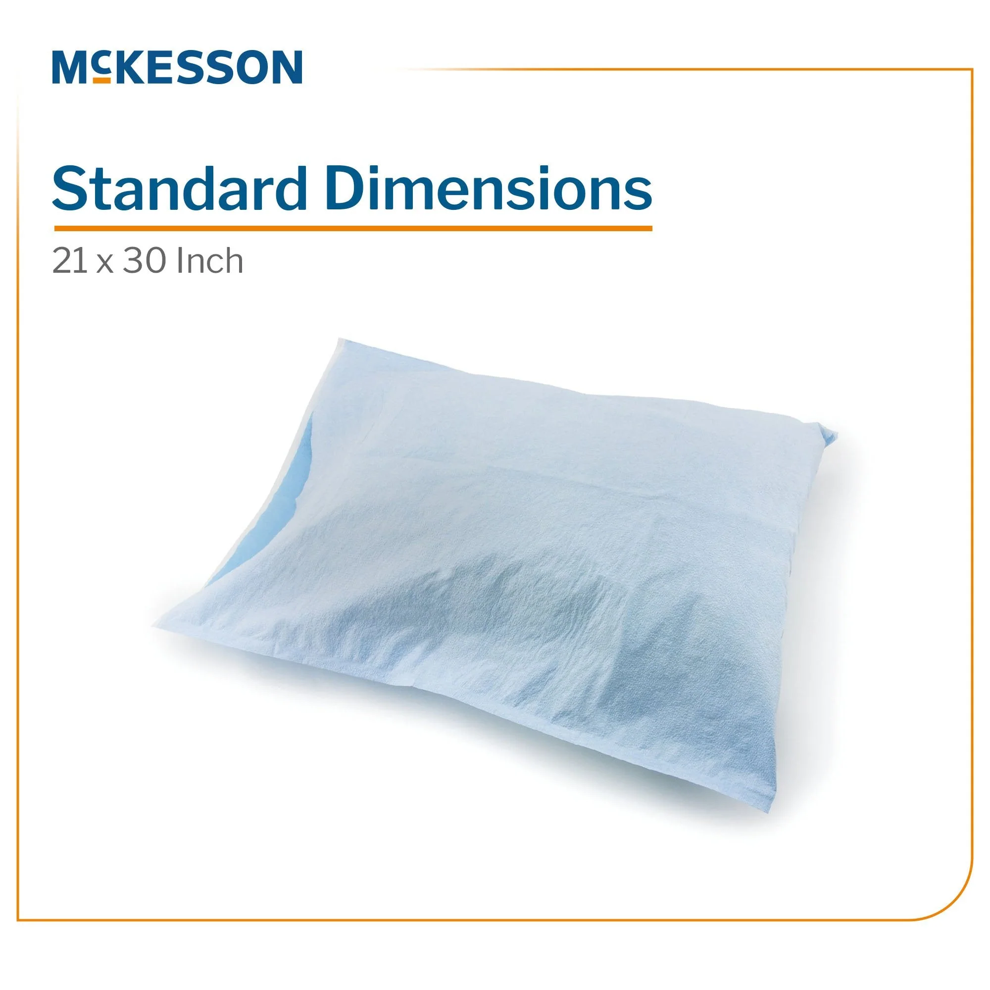 McKesson Brand McKesson Blue Tissue/Poly Disposable Pillowcase, 21 x 30 Inch (100/CS) - Image 2