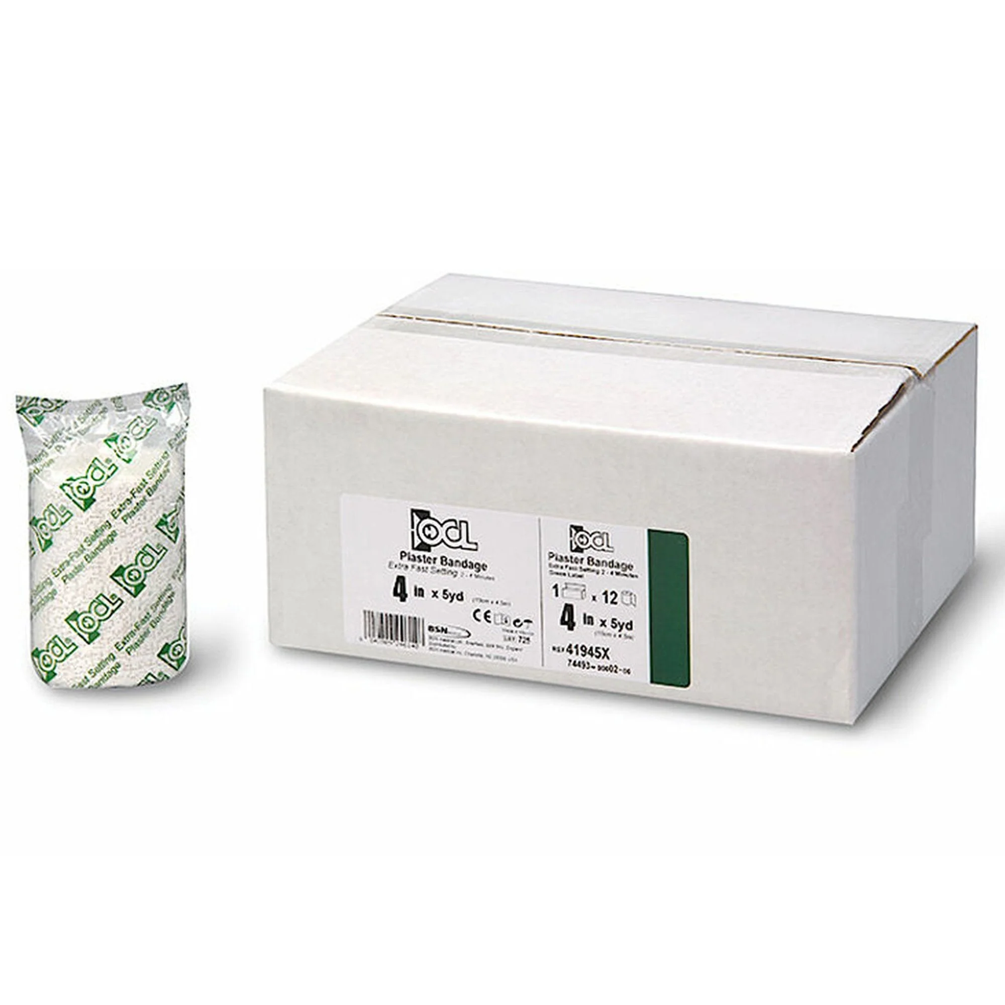 BSN Medical Plaster Bandage OCL Green Label 4 Inch X 15 Foot Plaster of Paris White (72/CS)