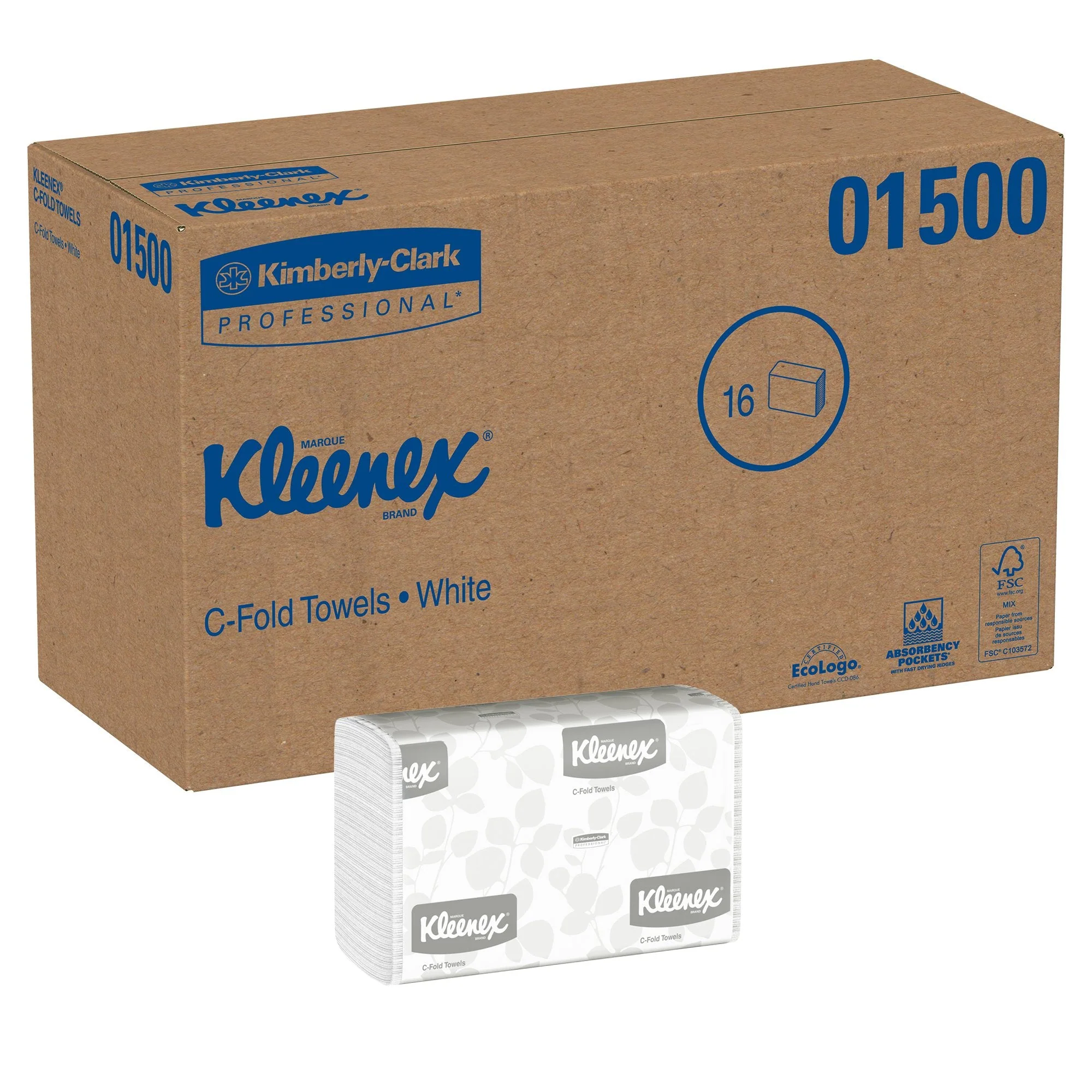 Kimberly Clark Kleenex C-Fold Paper Towel, 150 per Pack (2400/CS) - Image 3