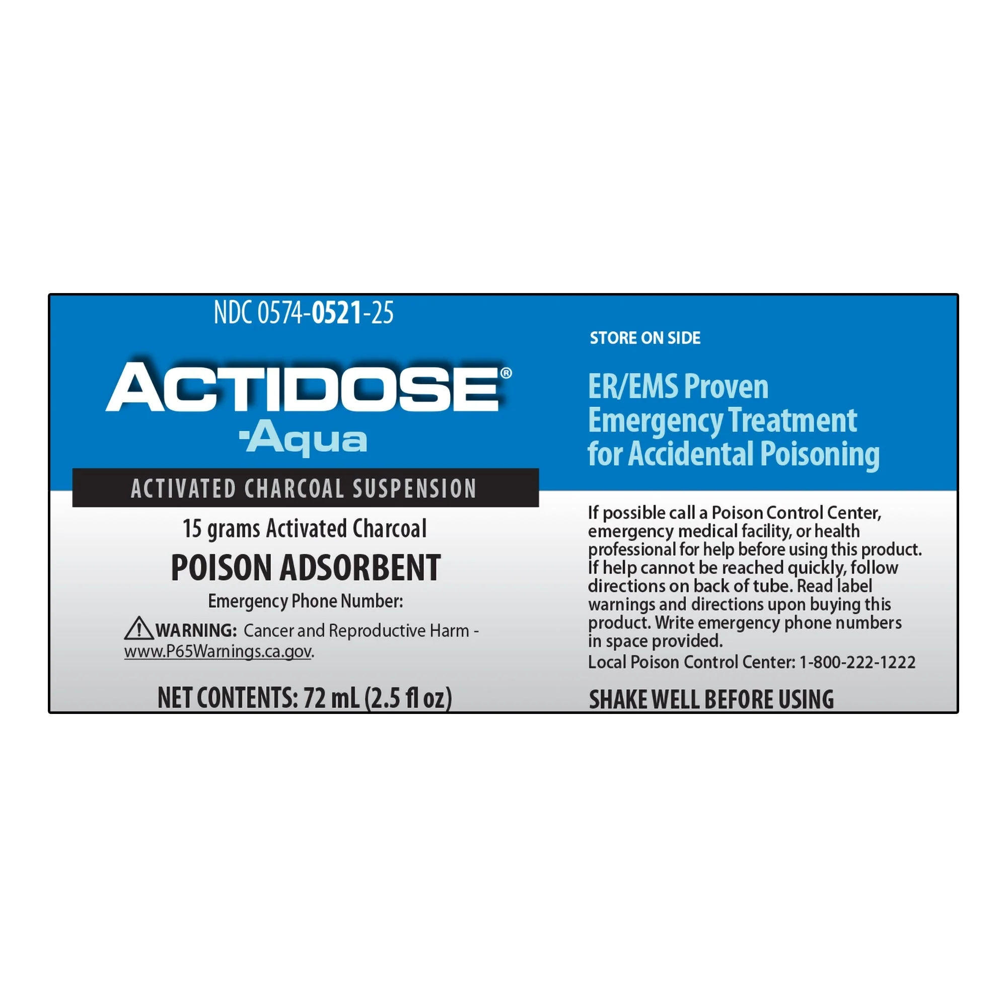 Padagis US LLC Actidose-Aqua Activated Charcoal Poison Absorbent