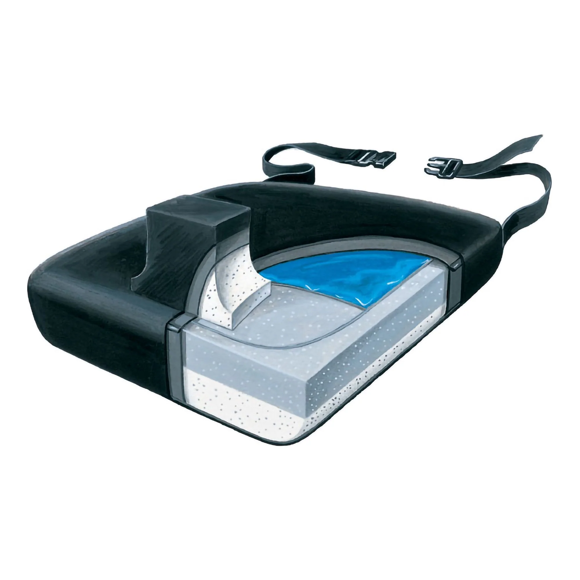 Skil-Care SkiL-Care Gel / Foam Leg Abductor Cushion, 18 x 16 x 3.5 Inch, Black