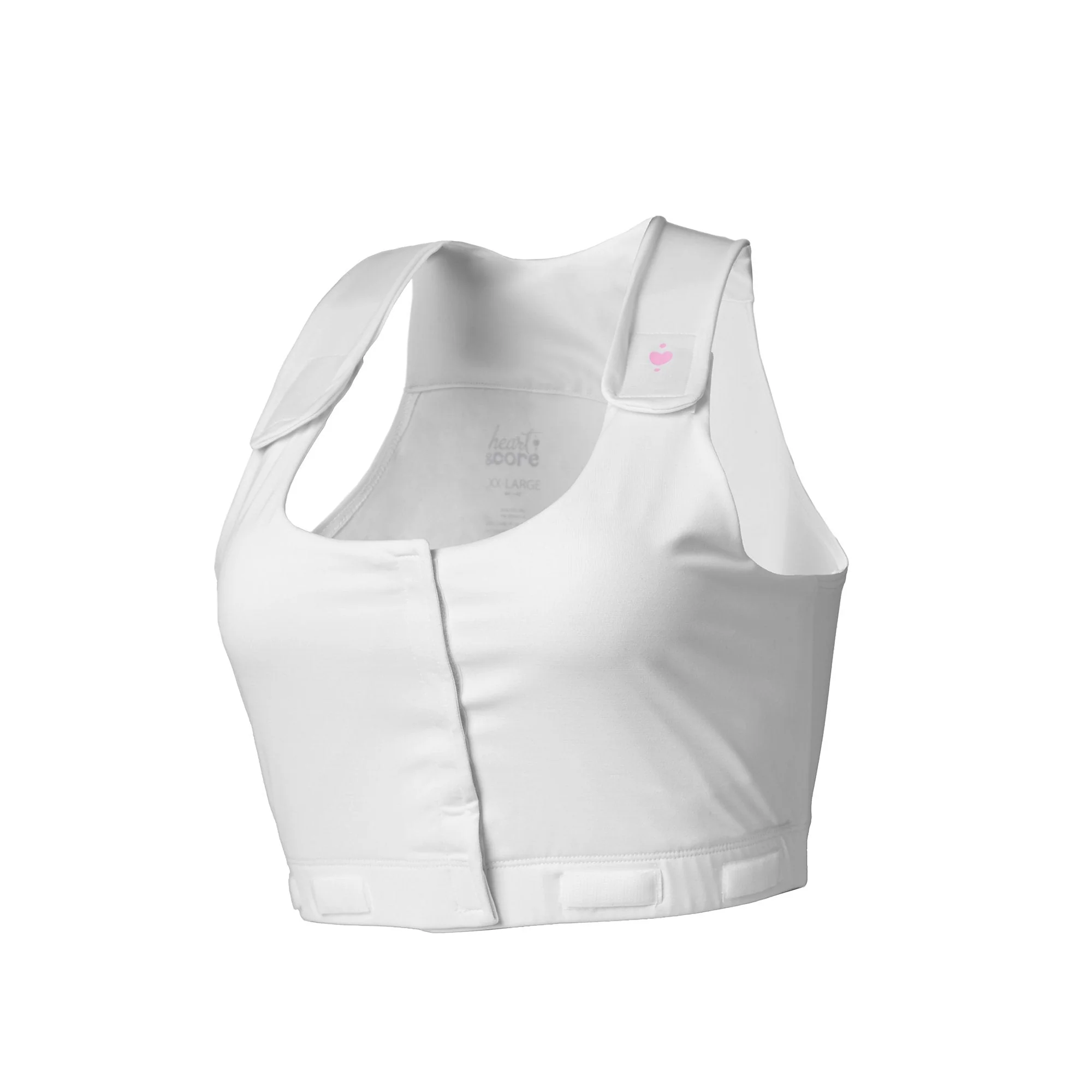 heart&core Sports and Medical LLC heart&core Larissa Post-Surgical Bra with Drainage Bulb Holders, White, Large (36/CS)
