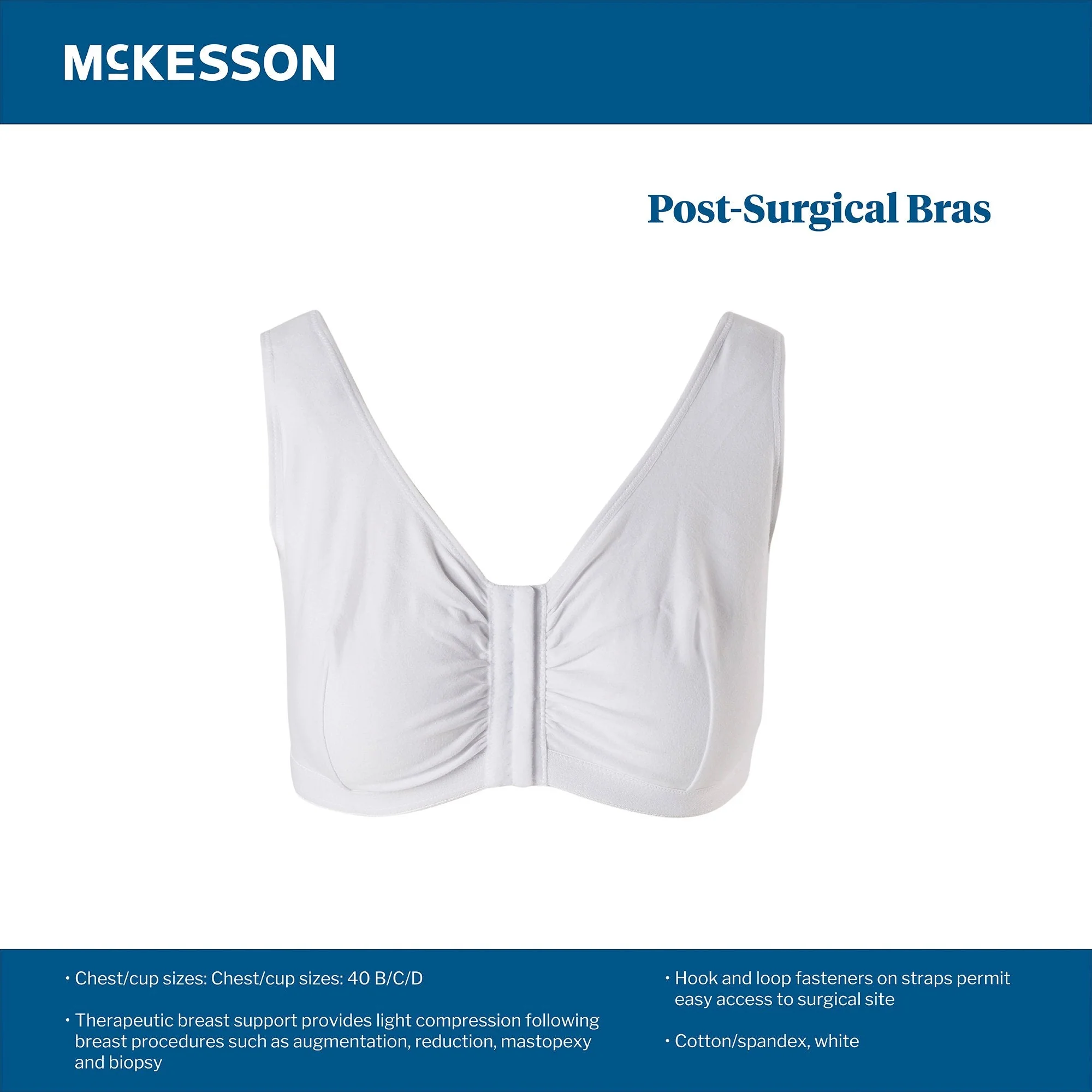 McKesson Brand McKesson Surgi-Bra II, 40 Inch, White - Image 5