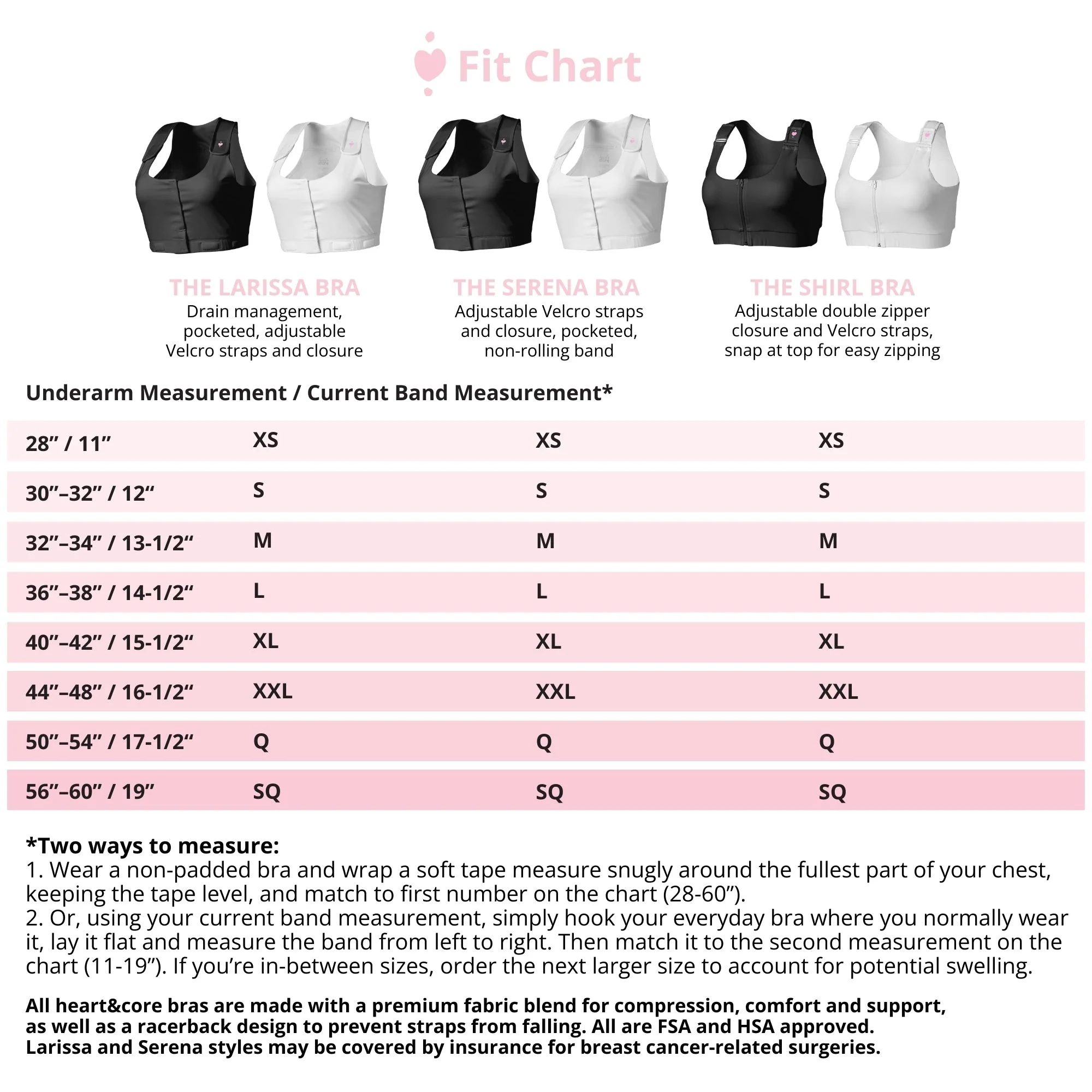 heart&core Sports and Medical LLC Shirl Post Surgical Bra, Black, Large (36/CS) - Image 2