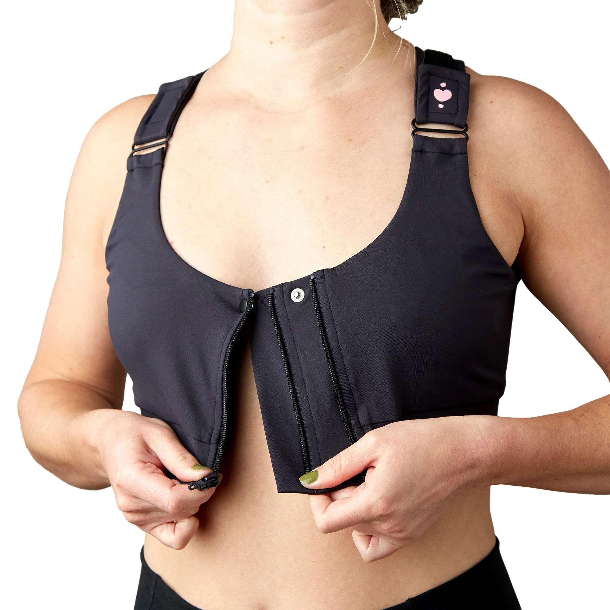 heart&core Sports and Medical LLC Shirl Post Surgical Bra, Black, Extra Large (36/CS) - Image 5