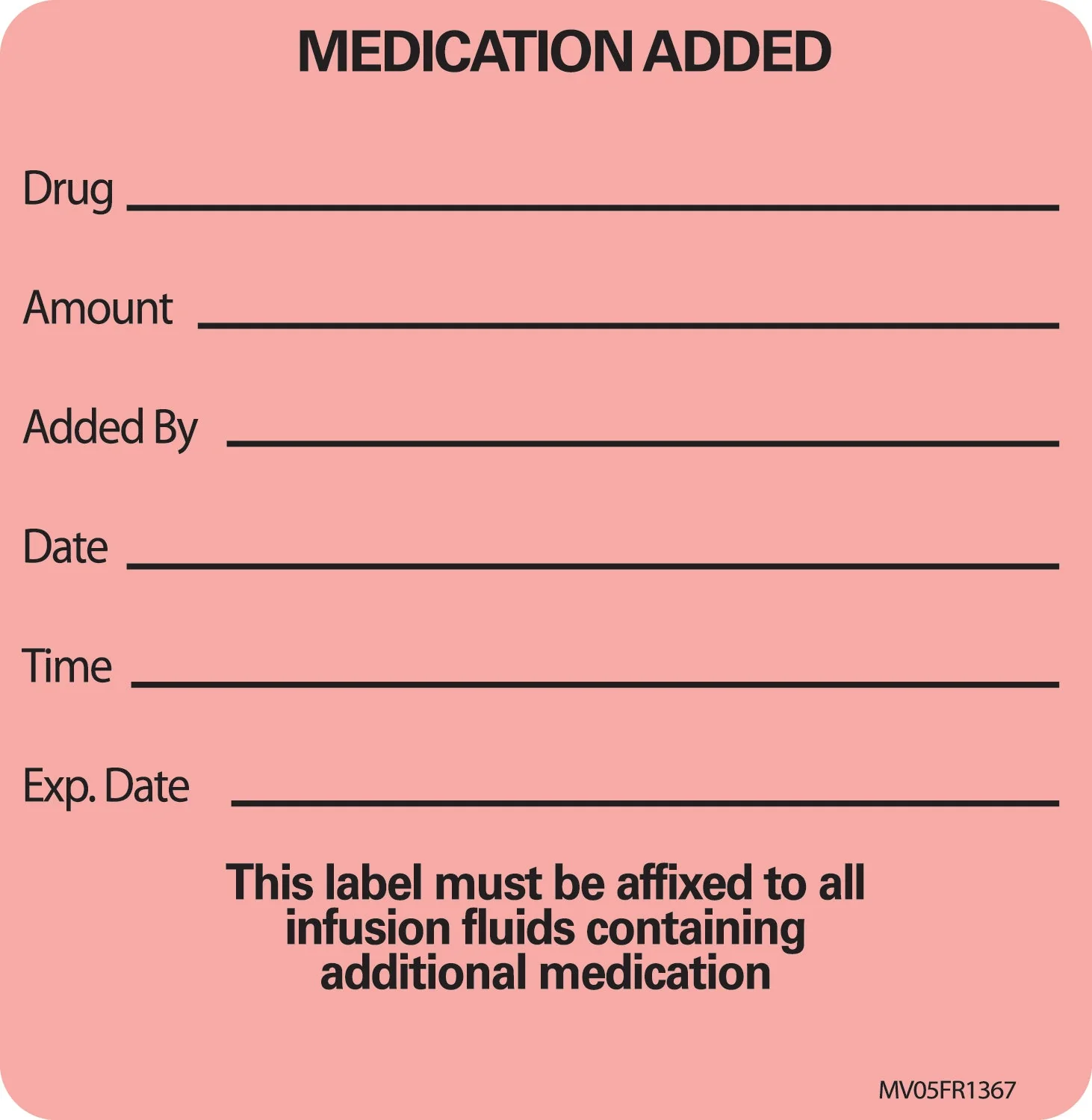 PDC Healthcare MedVision "Medication Added" Advisory Label, 2.5 x 2.5 Inch