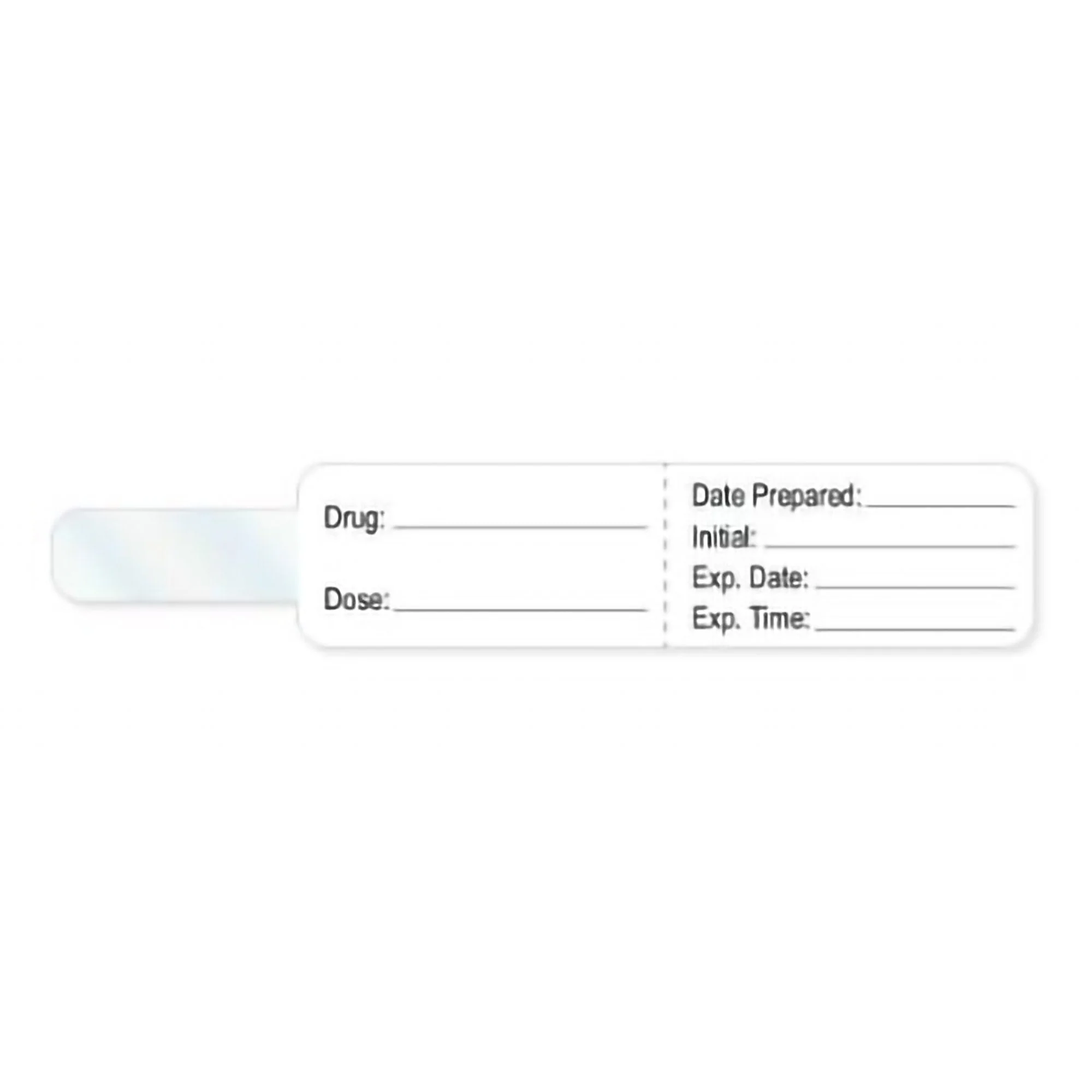 PDC Healthcare Pre-Printed Label PDC Anesthesia Label White Drug_ Date_Int_Exp Date_Exp TIme_ Black Syringe Label 3/4 X 4 Inch