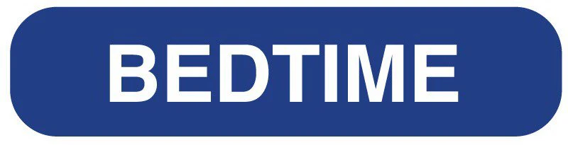United Ad Label Pre-Printed Label pdc Auxiliary Label Blue Paper Bedtime White Medication Instruction 3/8 X 1-5/8 Inch