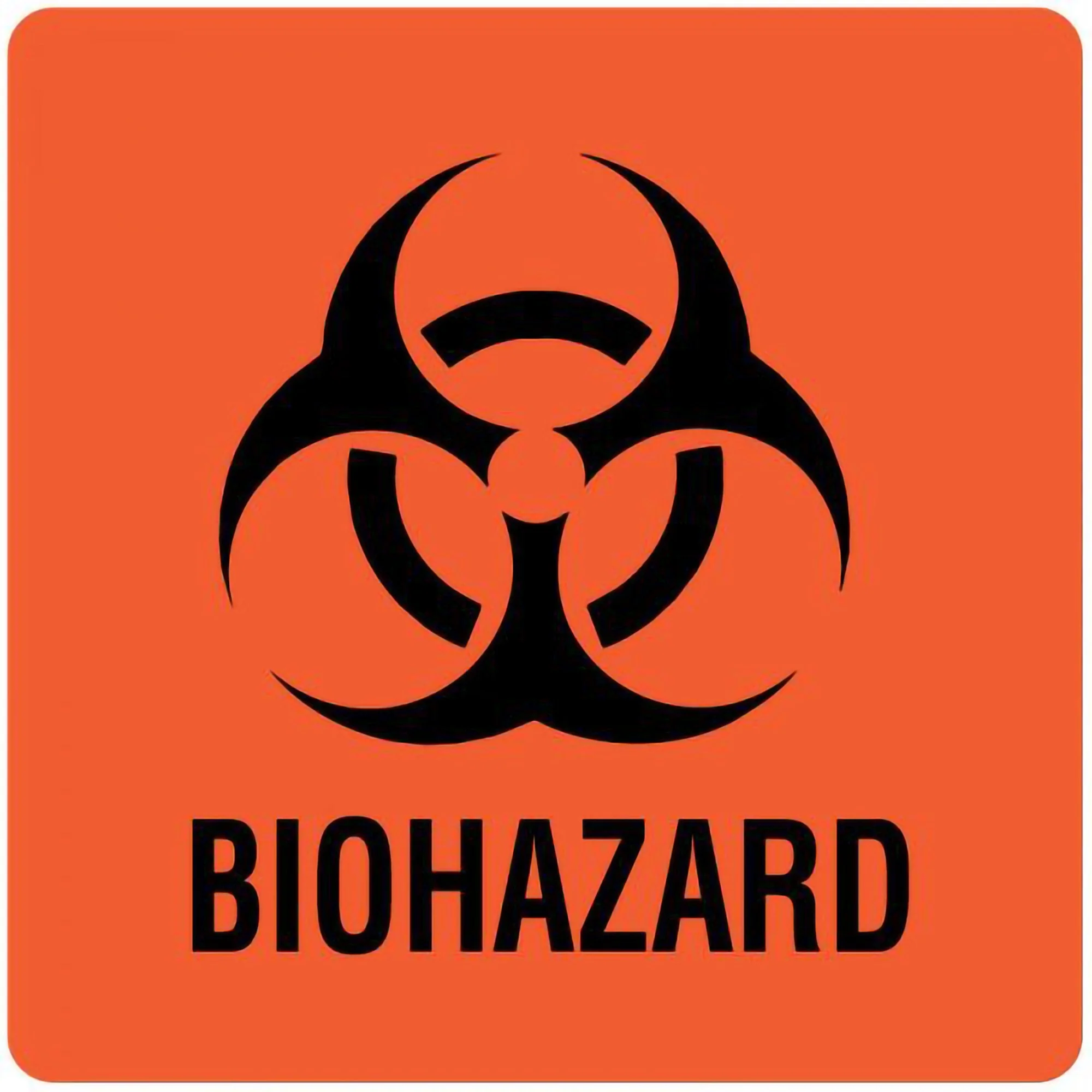 United Ad Label UAL Biohazard Pre-Printed Label, 3 x 3 Inch