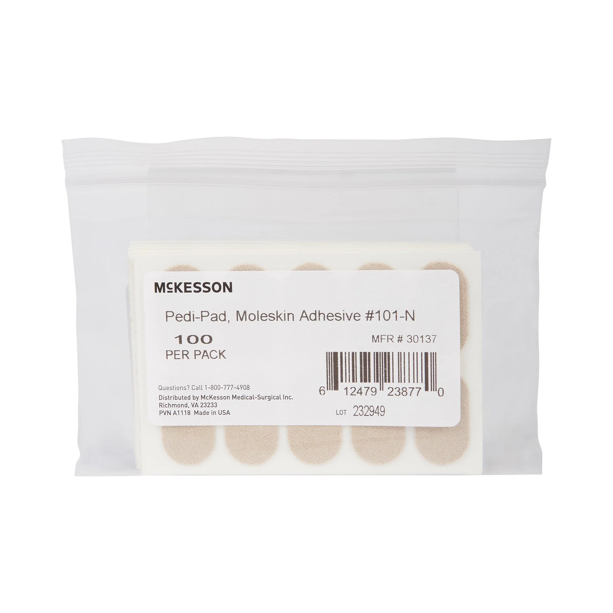 McKesson Brand McKesson Pedi-Pad Beige Protective Pad, Size 101 Narrow (1000/CS)
