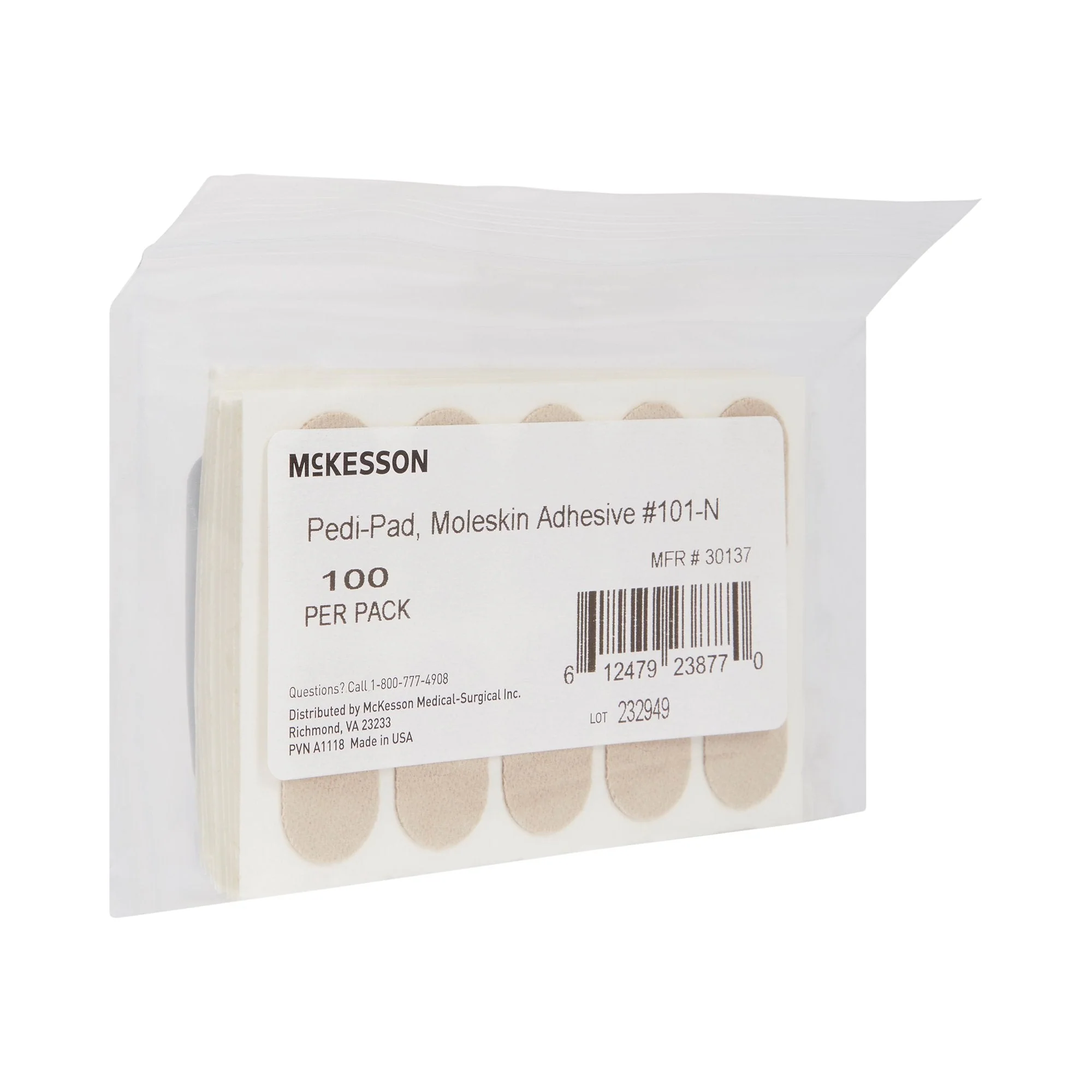 McKesson Brand McKesson Pedi-Pad Beige Protective Pad, Size 101 Narrow (1000/CS) - Image 2