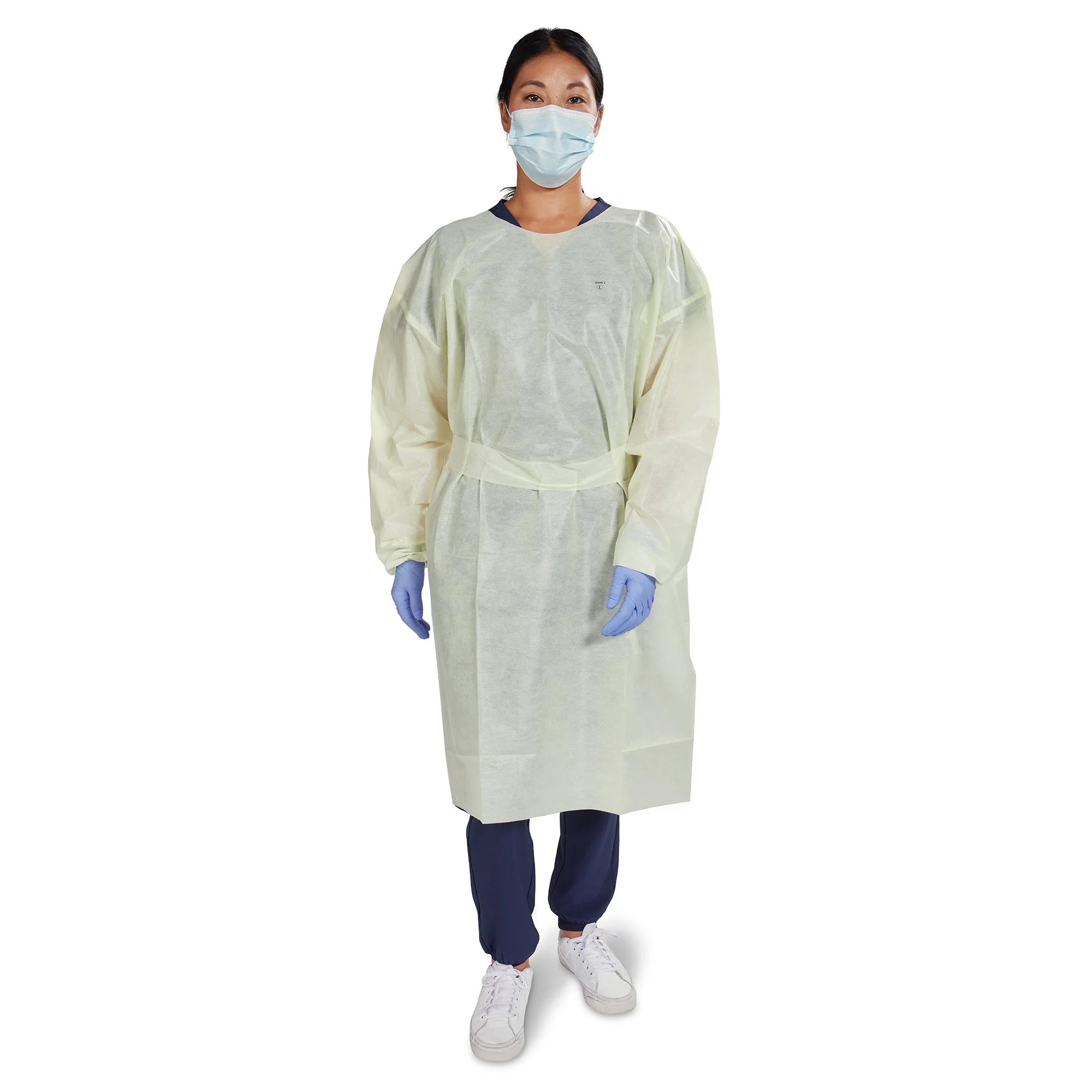 McKesson Brand McKesson AAMI Level 2 Isolation Gown, Tape Tab Neck Style, Extra Large, Yellow (100/CS)