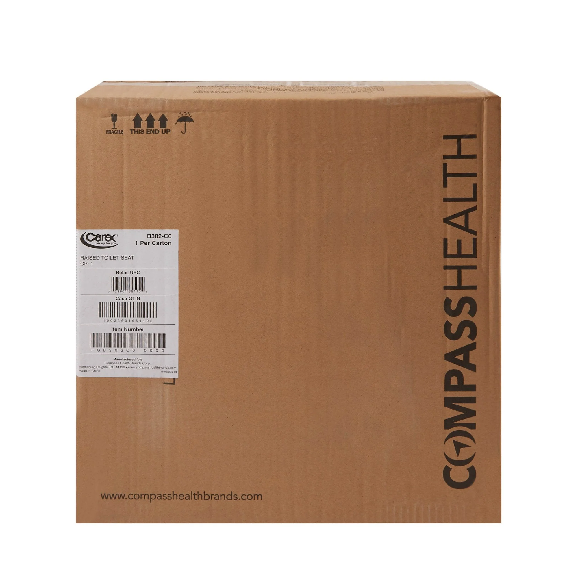 Compass Health Brands Carex Raised Toilet Seat - Image 3