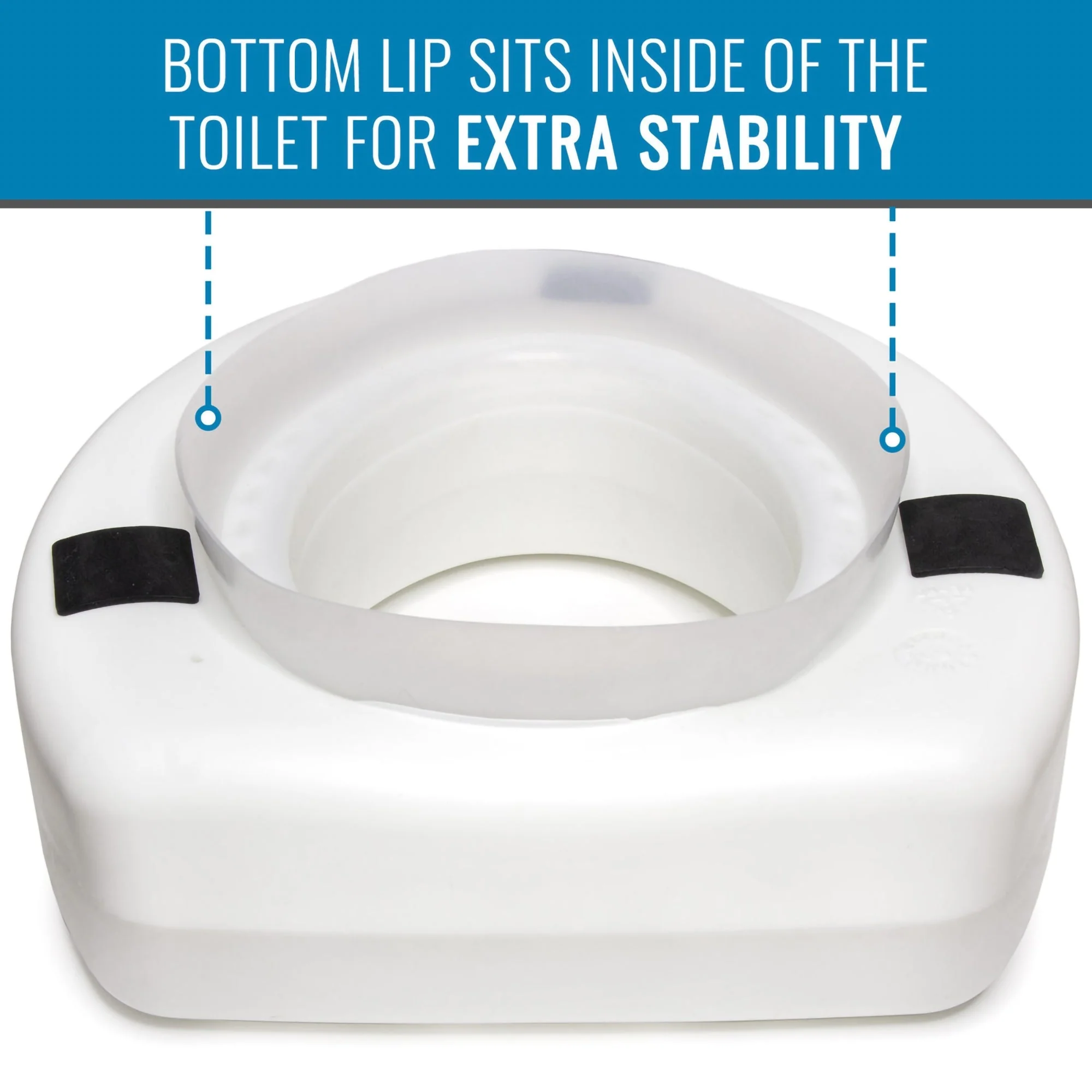 Mabis Healthcare HealthSmart Raised Toilet Seat, 14-1/2 x 15 Inch - Image 2