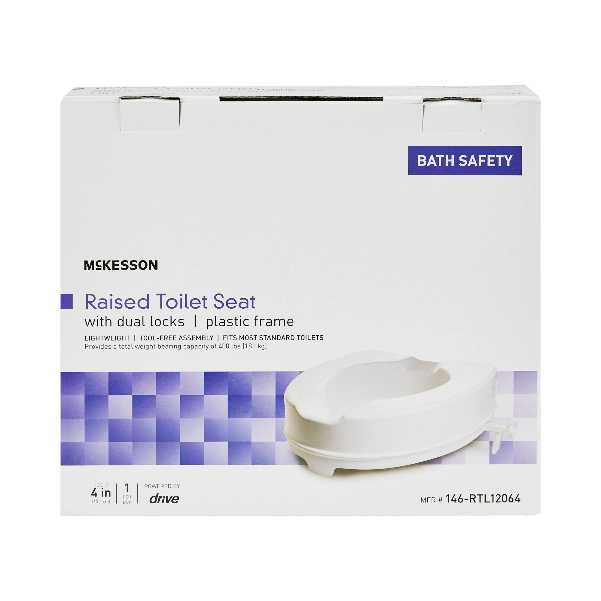 McKesson Brand McKesson Raised Toilet Seat, 4-Inch Height - Image 2