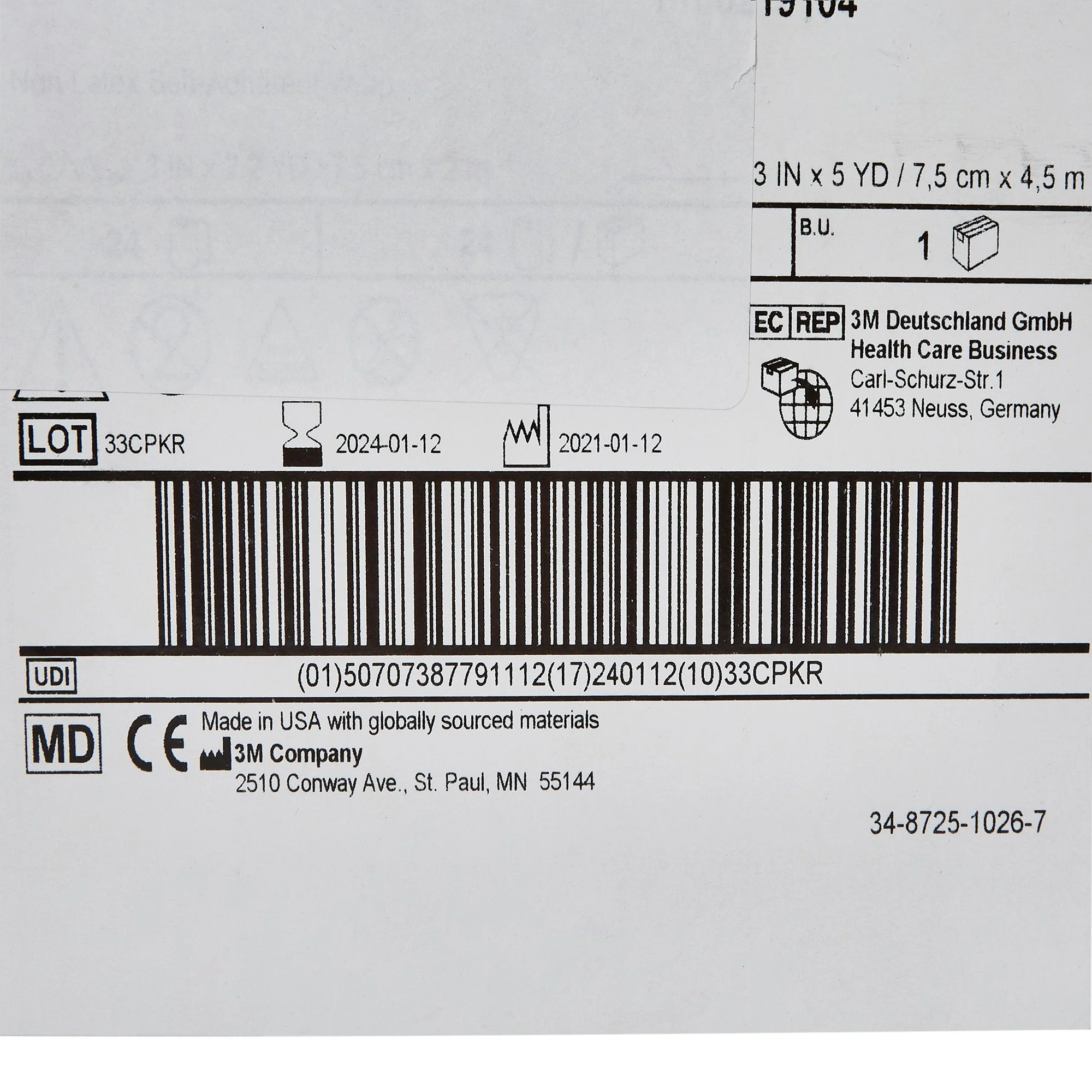 Solventum Corporation 3M Coban LF Self-adherent Closure Cohesive Bandage, 3 Inch x 5 Yard, Tan (24/CS) - Image 4
