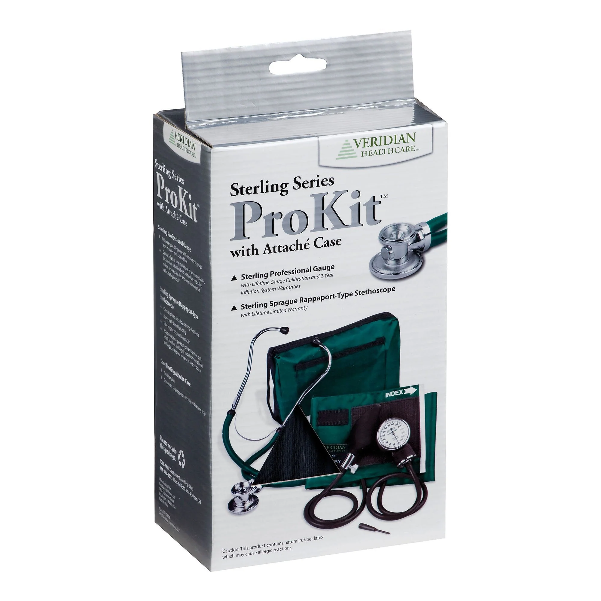 Veridian Healthcare LLC Sterling Series ProKit Aneroid Sphygmomanometer with Stethoscope, Magenta (20/CS) - Image 3