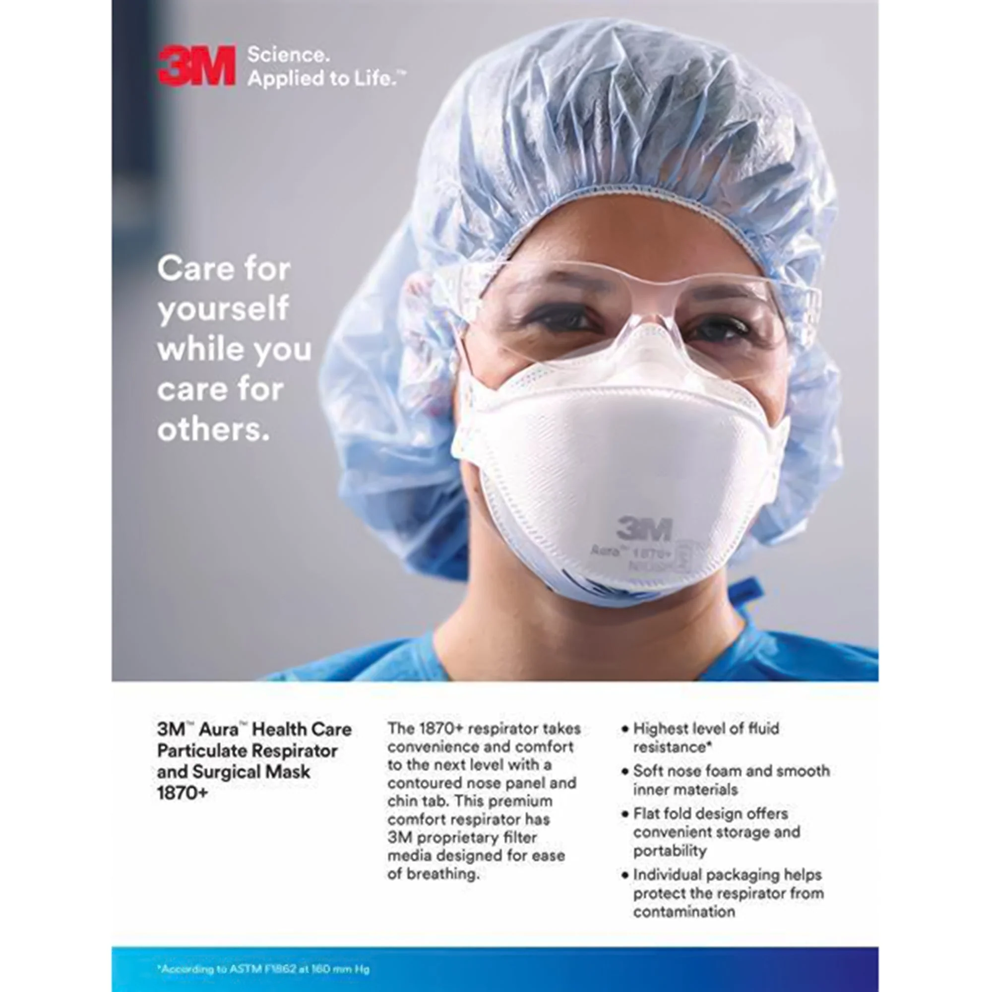3M Company 3M Aura N95 Particulate Respirator and Surgical Mask (240/CS) - Image 6