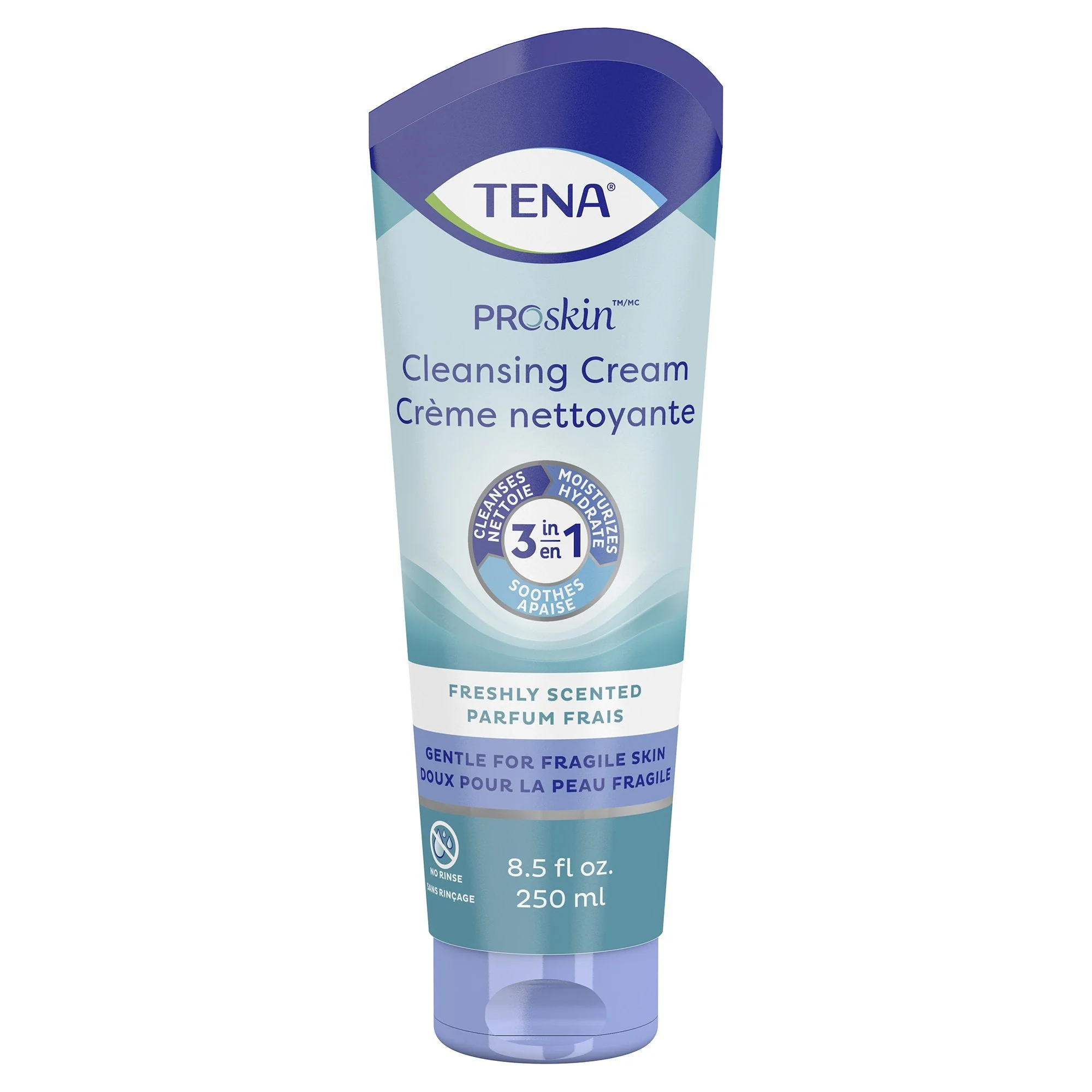 Essity HMS North America Inc Tena Body Wash Cleansing Cream, Alcohol-Free 3-in-1 Formula, Unscented, 8.5 oz. (10/CS)