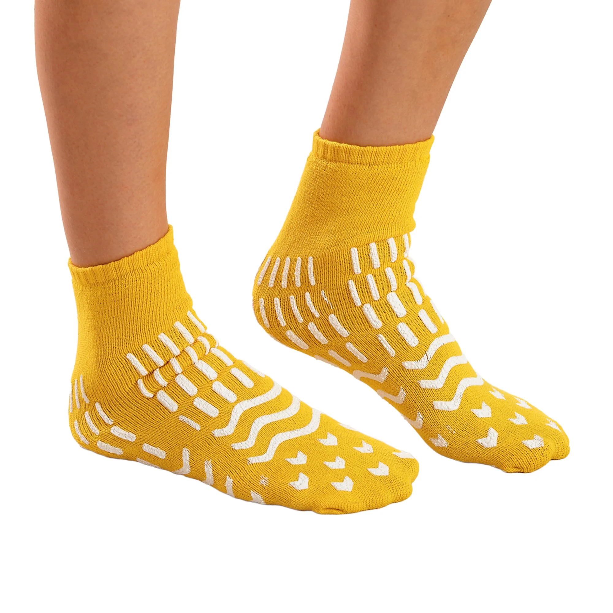 The Pillow Factory Division Confetti Treads Risk Management Patient Safety Footwear, Yellow, Large (48/CS)