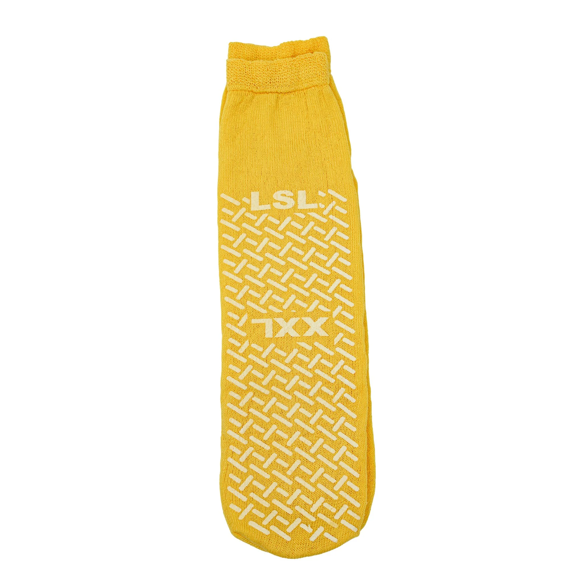 LSL Industries Risk Management Slipper Socks Unisex Adult 2X-Large Double Tread Single Patient Use Yellow (48/CS)