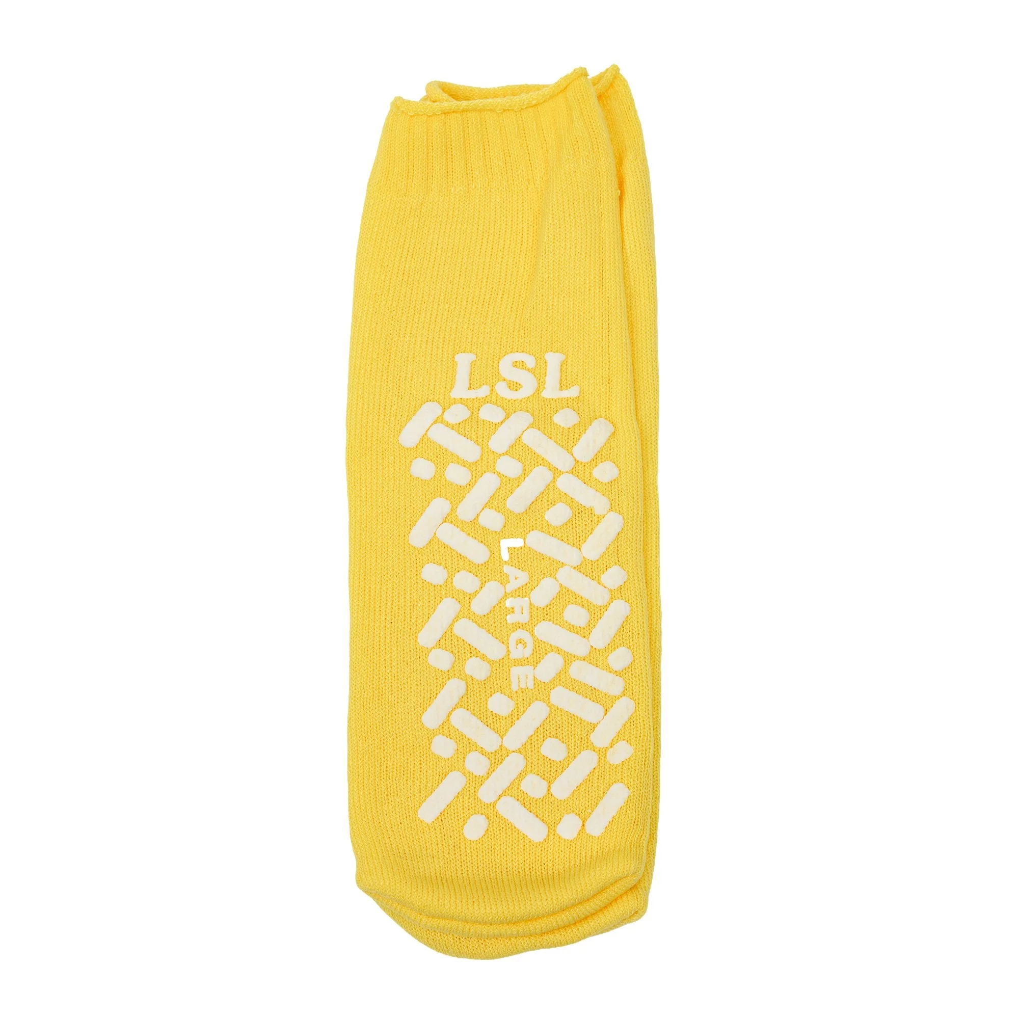 LSL Industries Risk Management Slipper Socks Unisex Adult Large Double Tread Single Patient Use Yellow (48/CS)