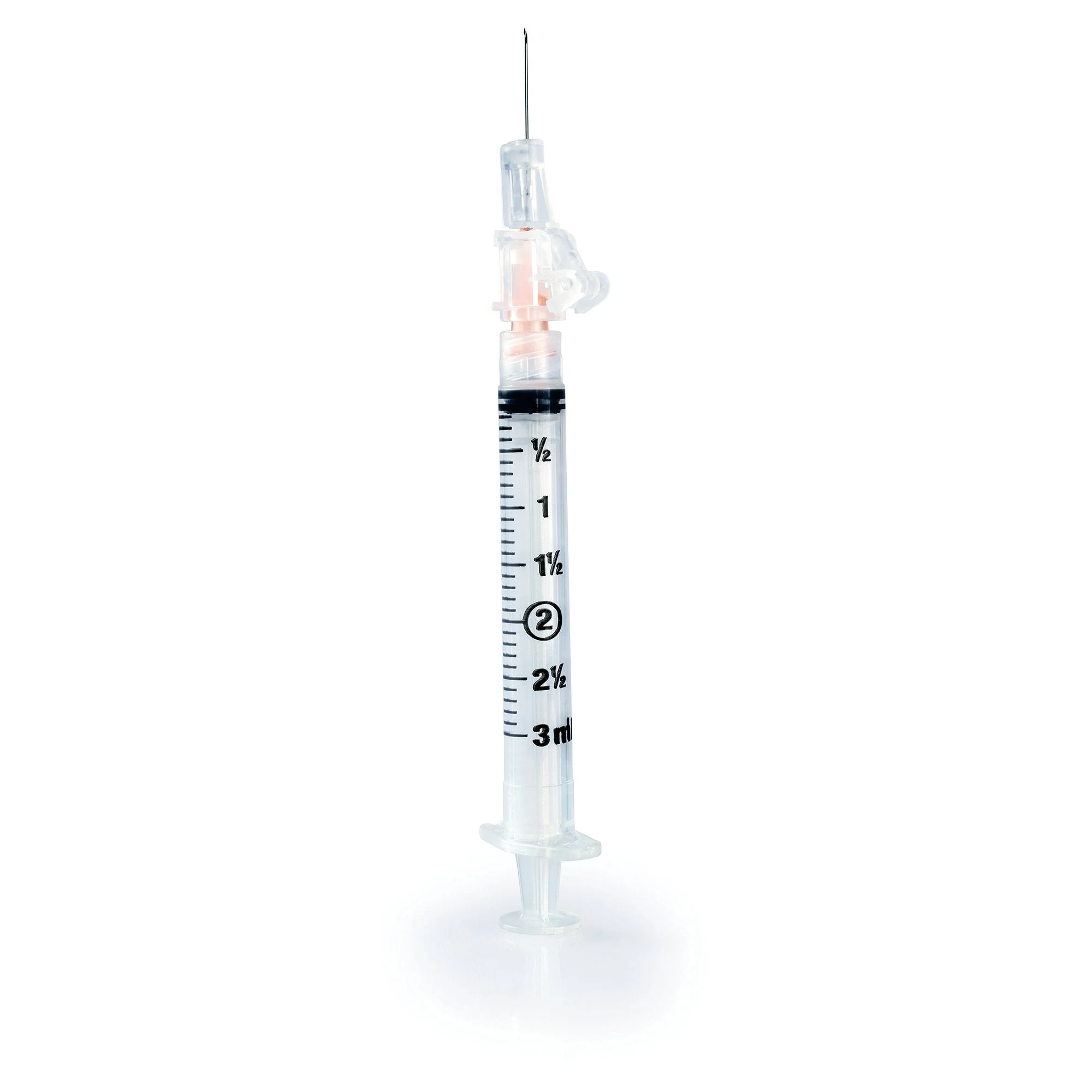 Safety Hypodermic Syringe with Needle McKesson Prevent SG 3 mL 5/8 Inch 25 Gauge Sliding Safety Needle Thin Wall